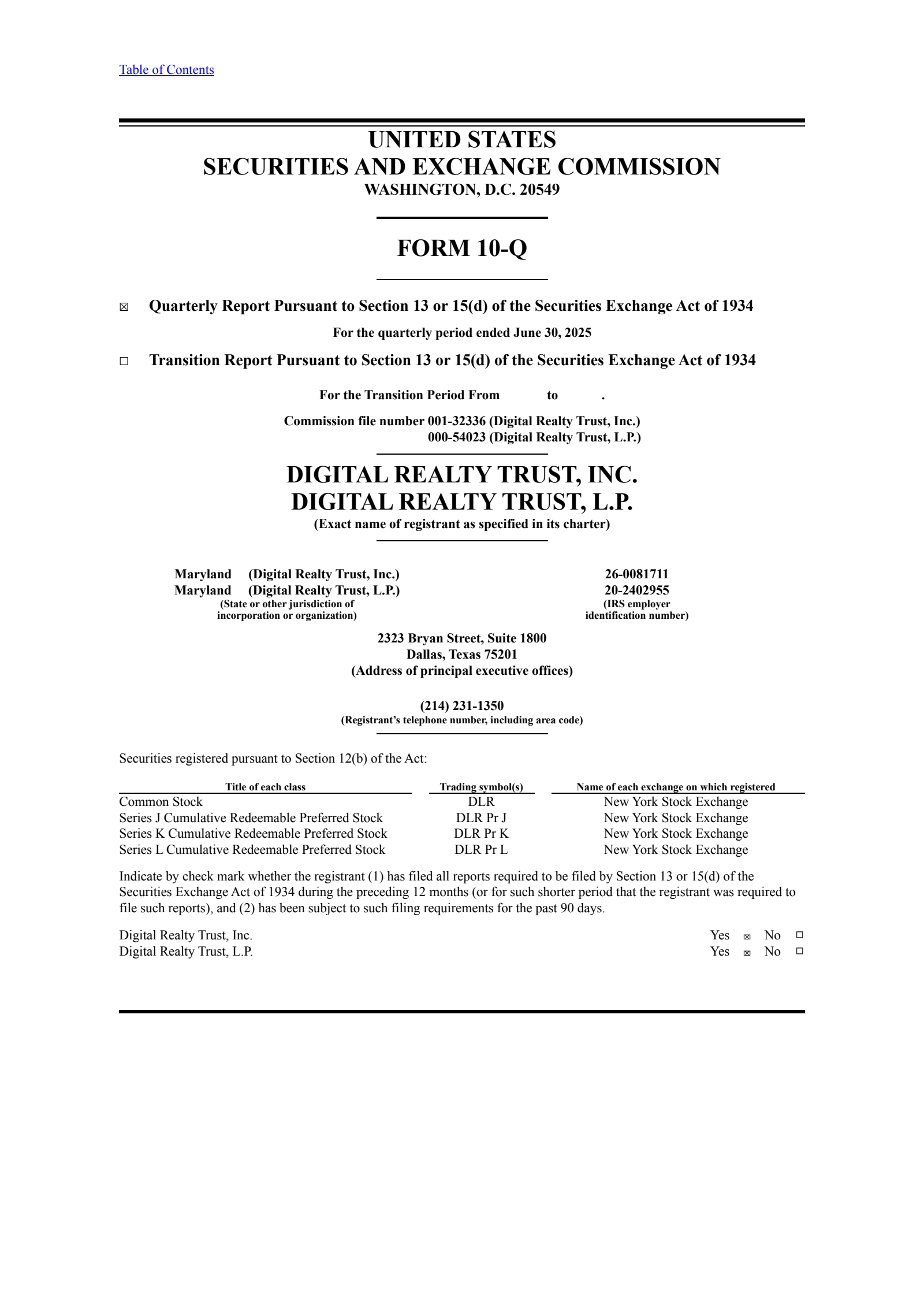 Digital Realty Trust's Q2 2025 Quarterly report