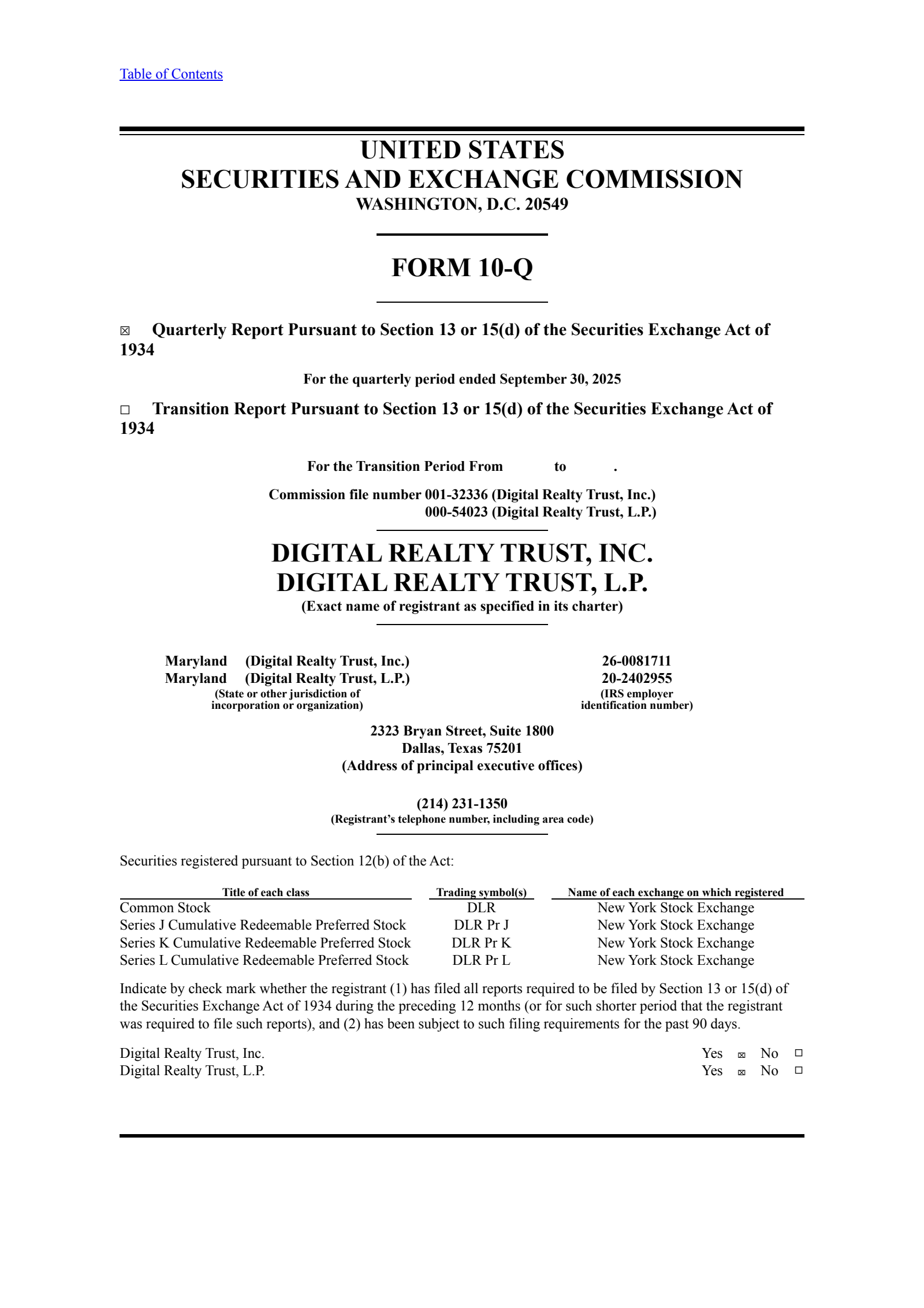 Digital Realty Trust's Q3 2025 Quarterly Report
