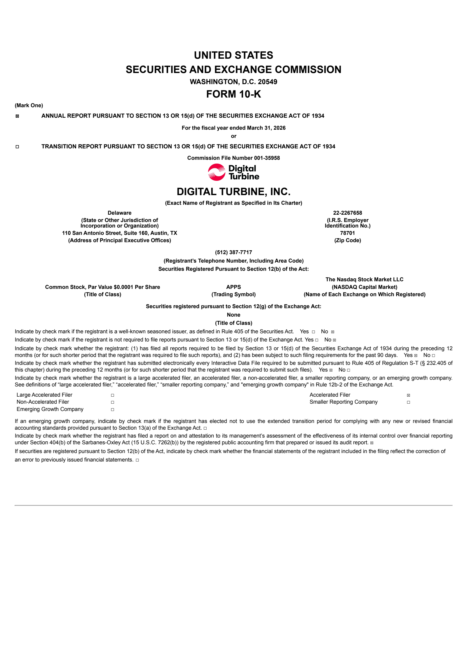 Digital Turbine's Q4 2026 Annual report