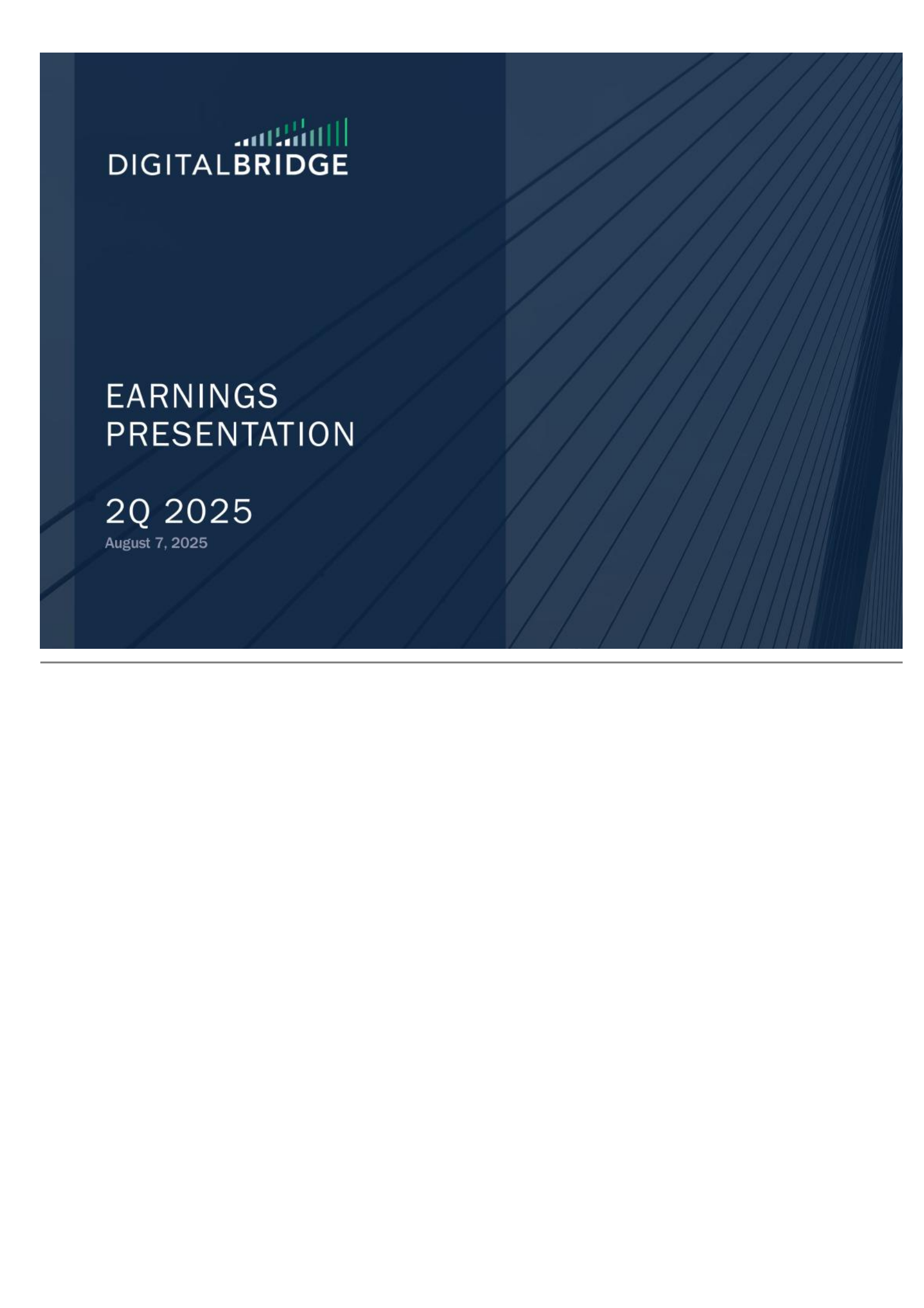 DigitalBridge Group's Q2 2025 Press Release