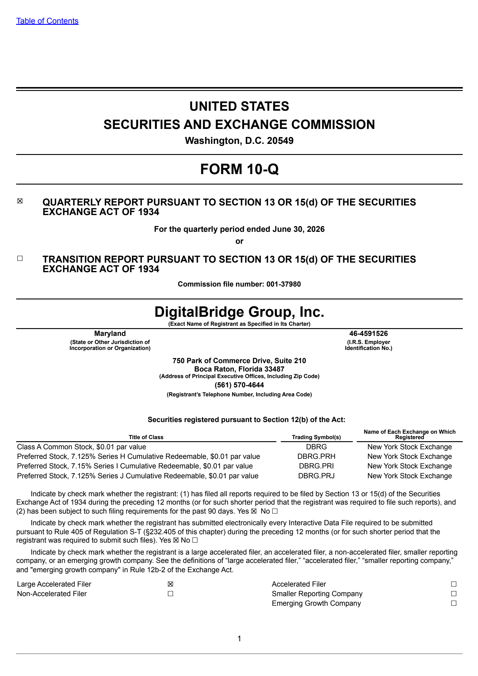 DigitalBridge Group's Q2 2026 Quarterly report