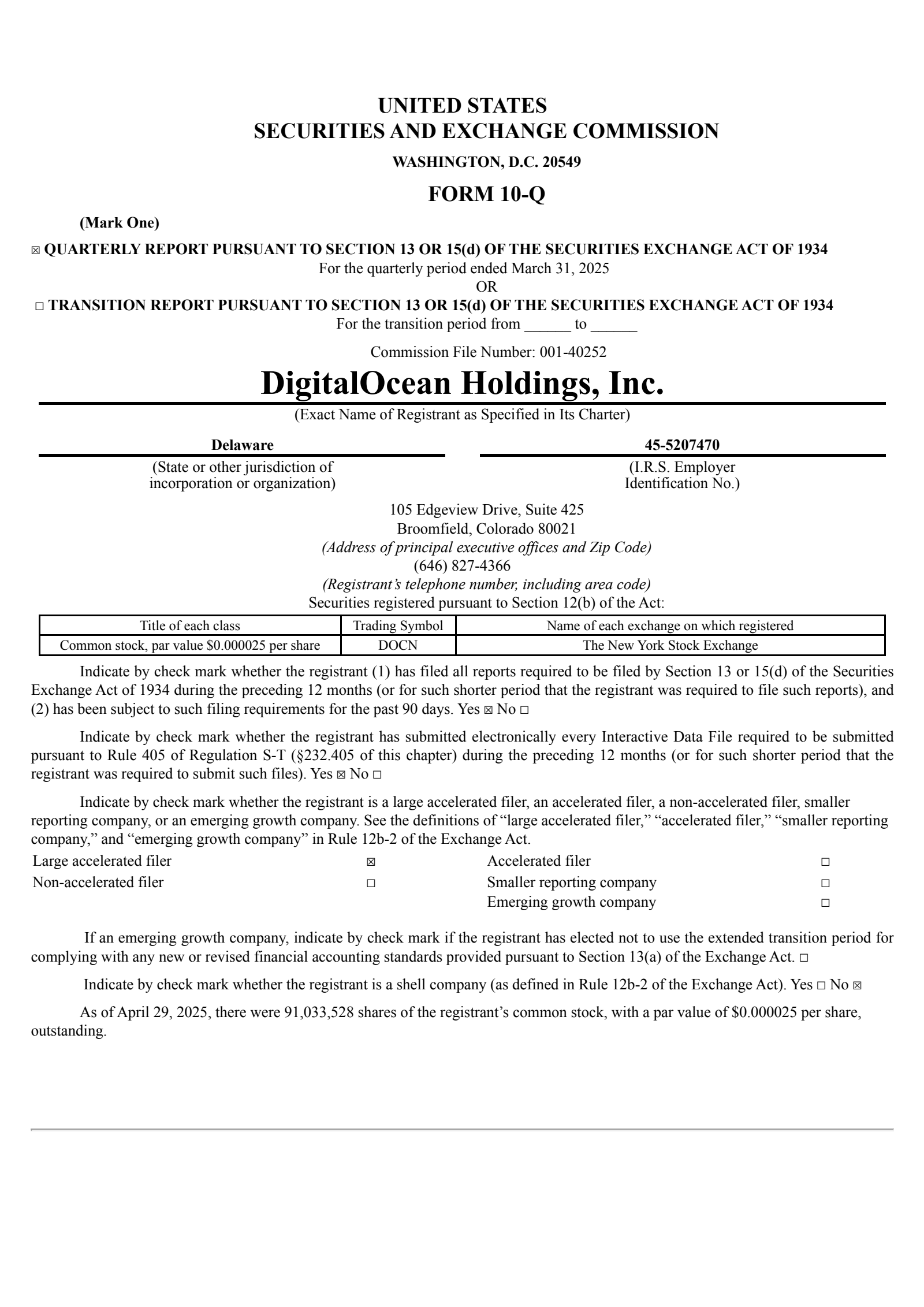 DigitalOcean's Q1 2025 Quarterly report
