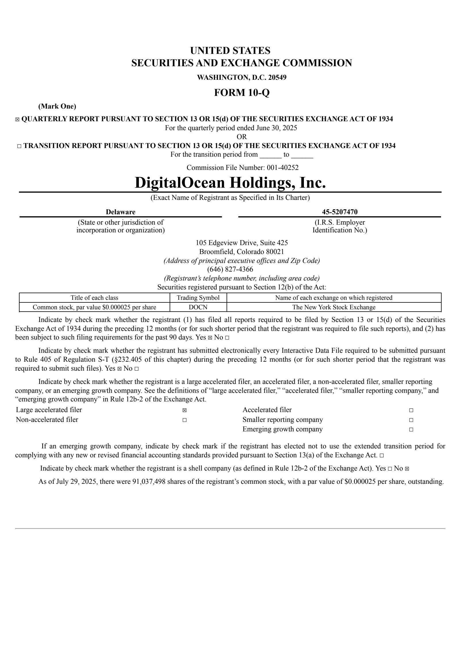 DigitalOcean's Q2 2025 Quarterly report