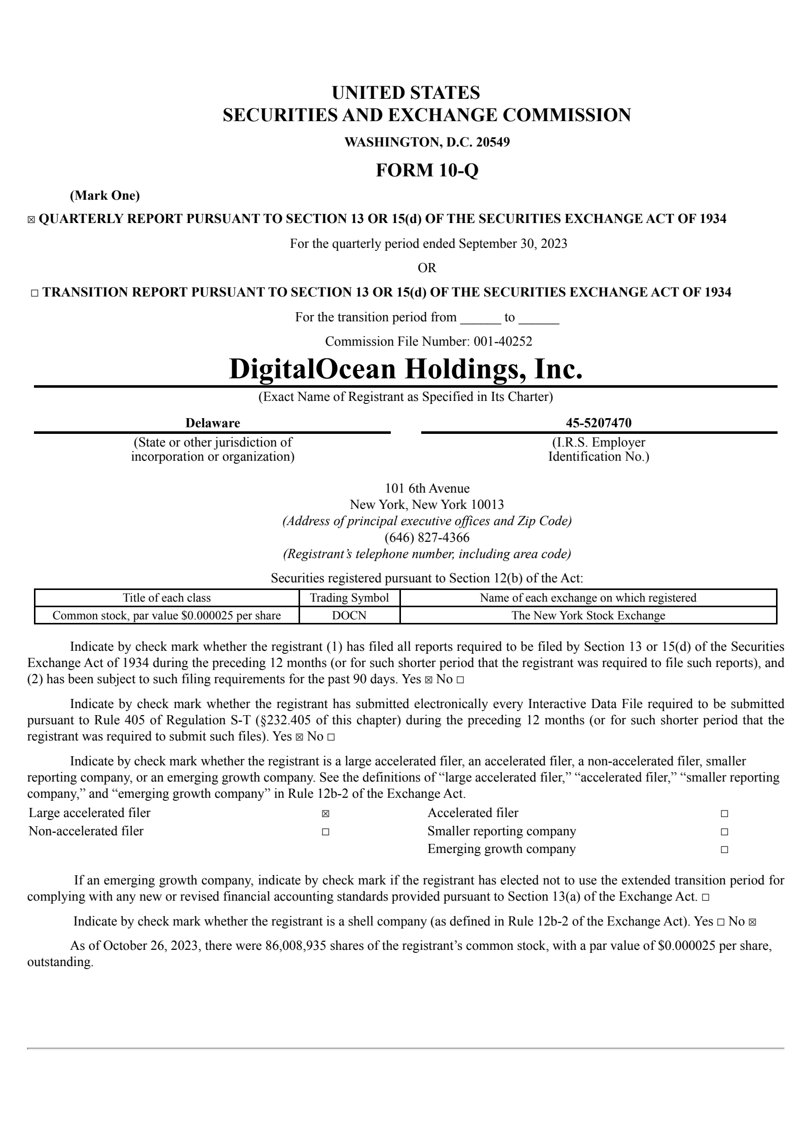 DigitalOcean's Q3 2023 Quarterly report