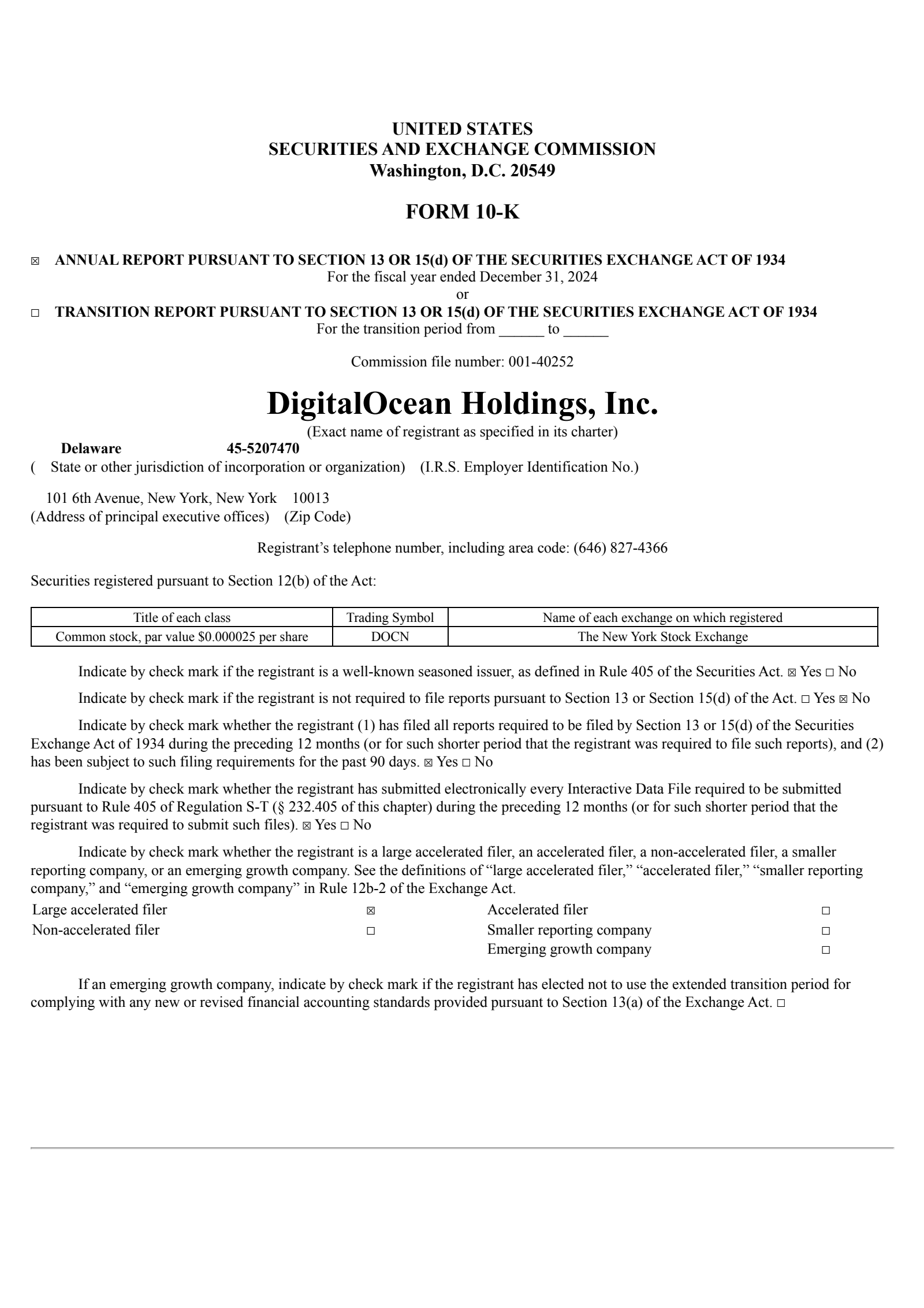 DigitalOcean's Q4 2024 Annual report