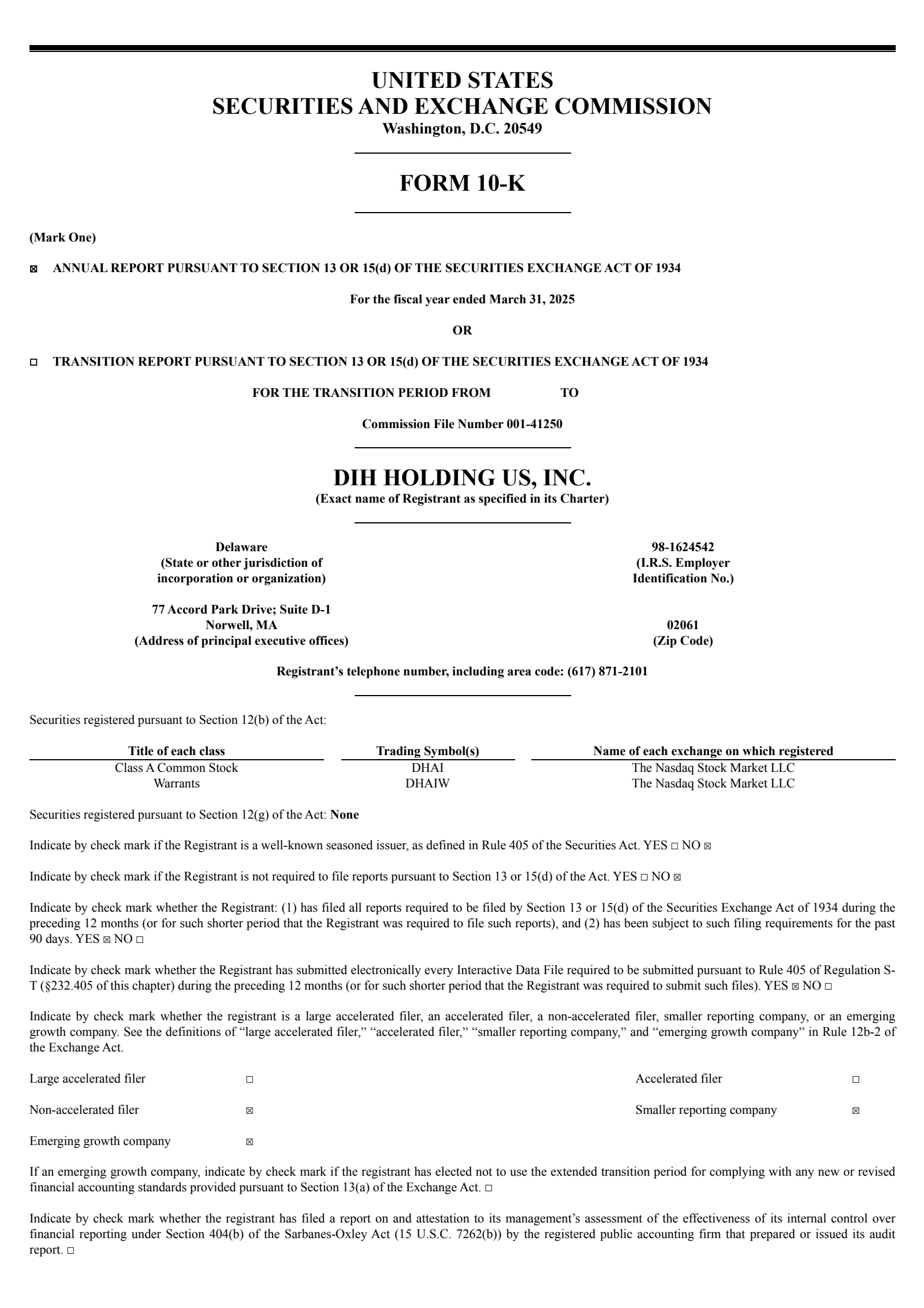 DIH Holding US's Q4 2025 Annual Report