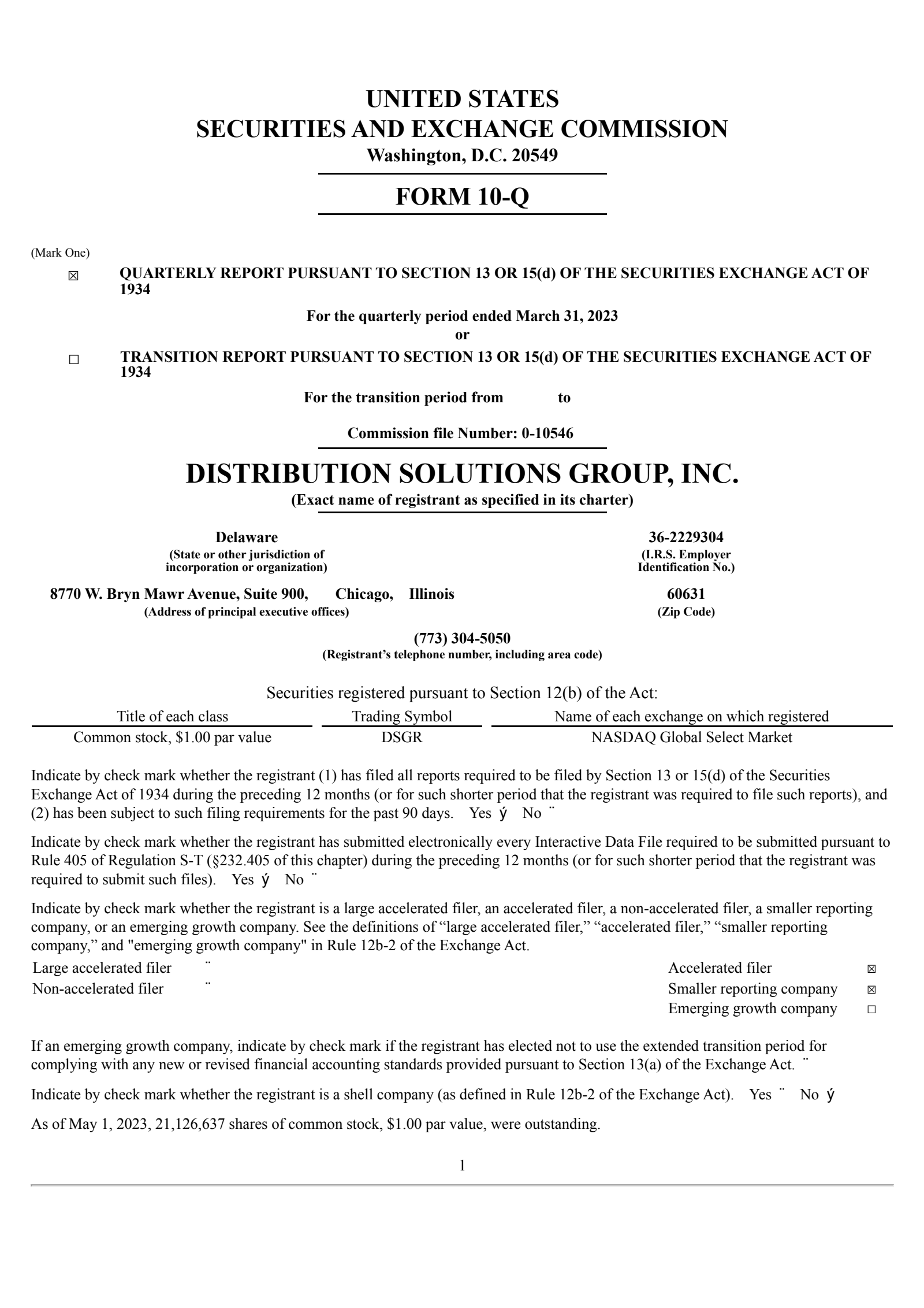 Distribution Solutions Group's Q1 2023 Quarterly report