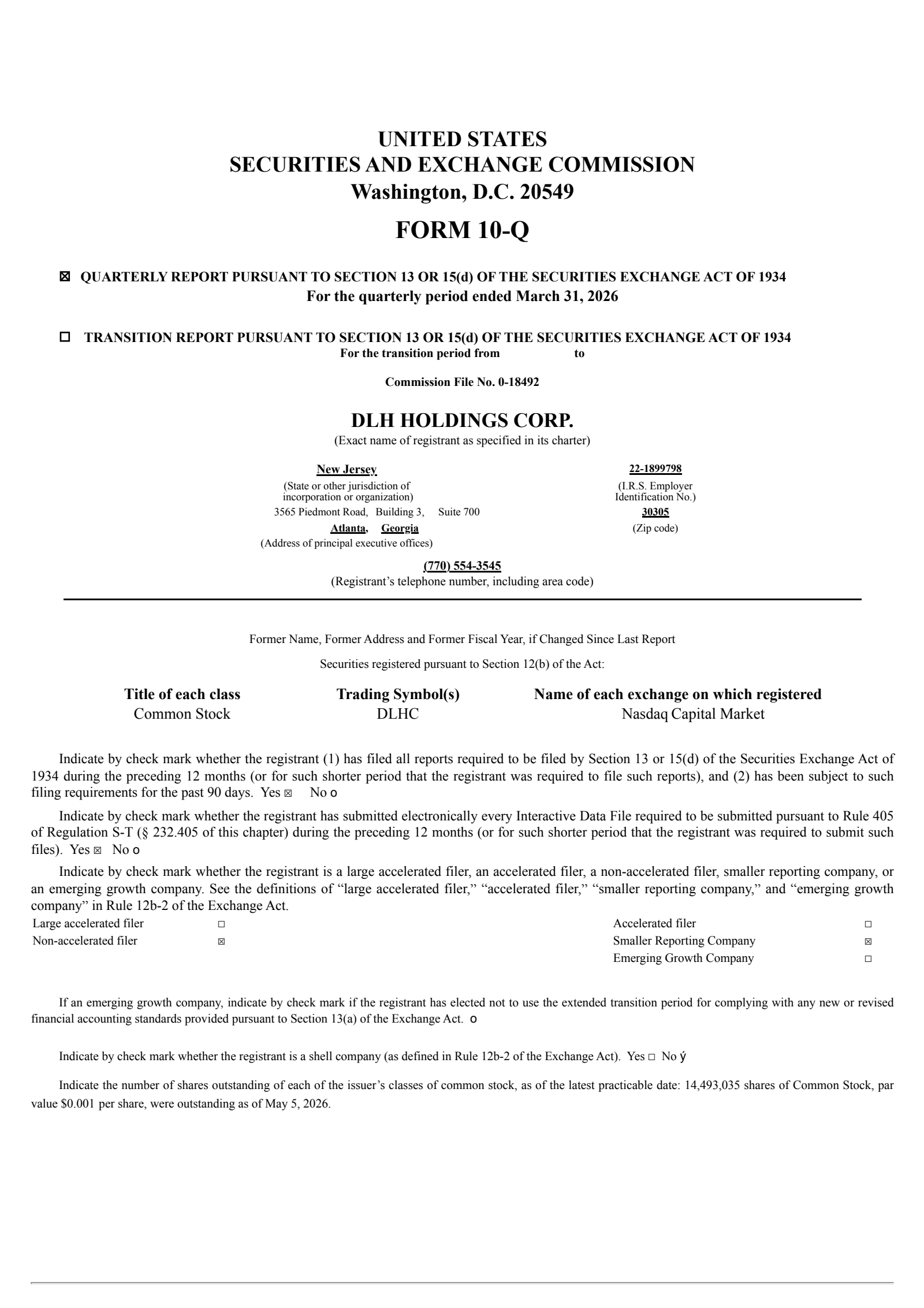 DLH's Q2 2026 Quarterly report
