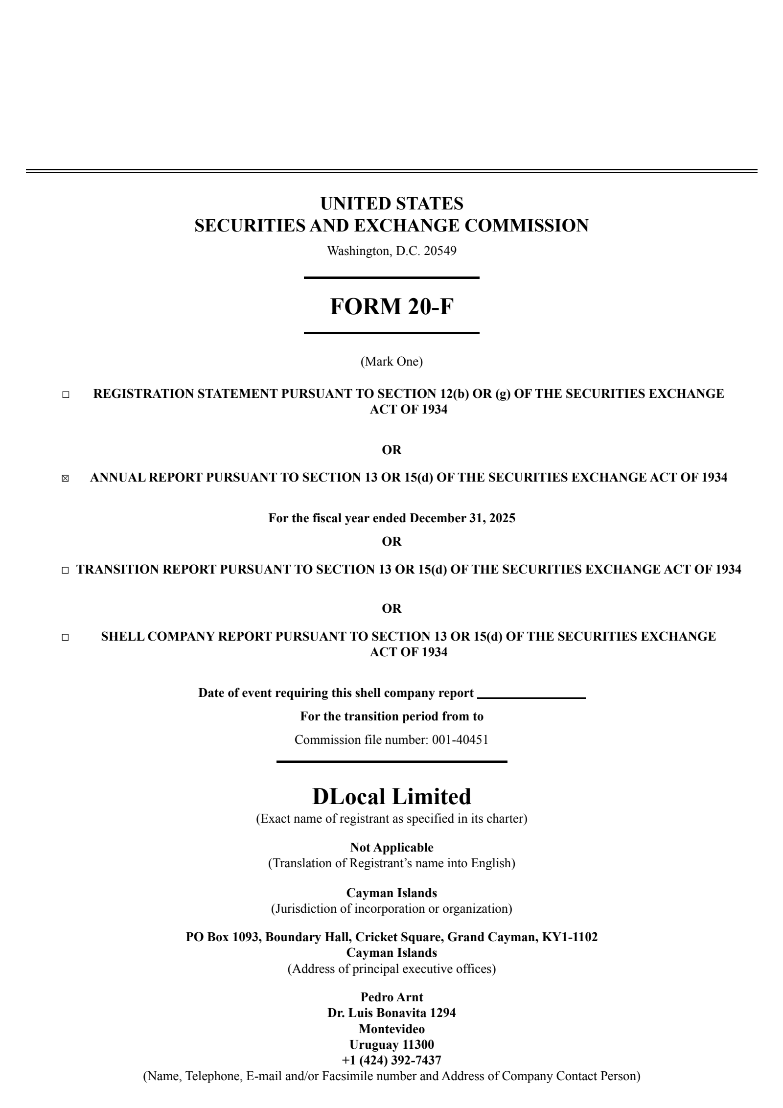 DLocal's Q4 2025 Annual report