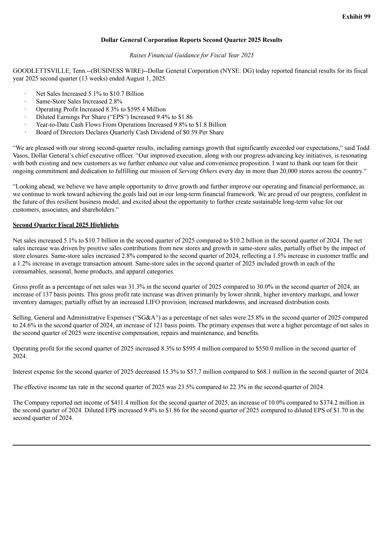Dollar General's Q2 2026 Press Release