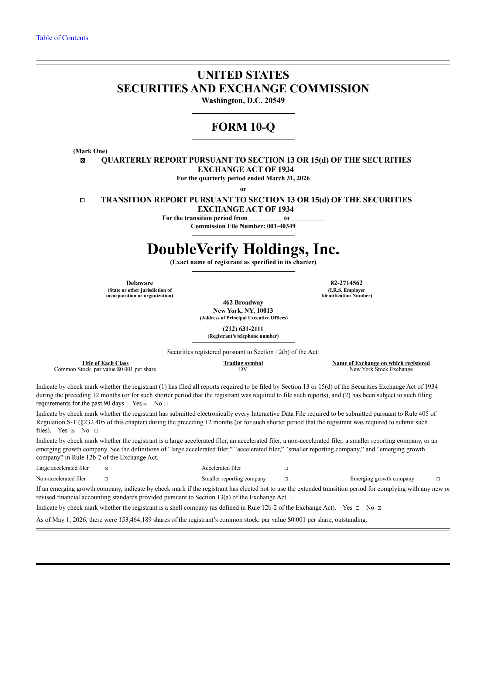 DoubleVerify's Q1 2026 Quarterly report
