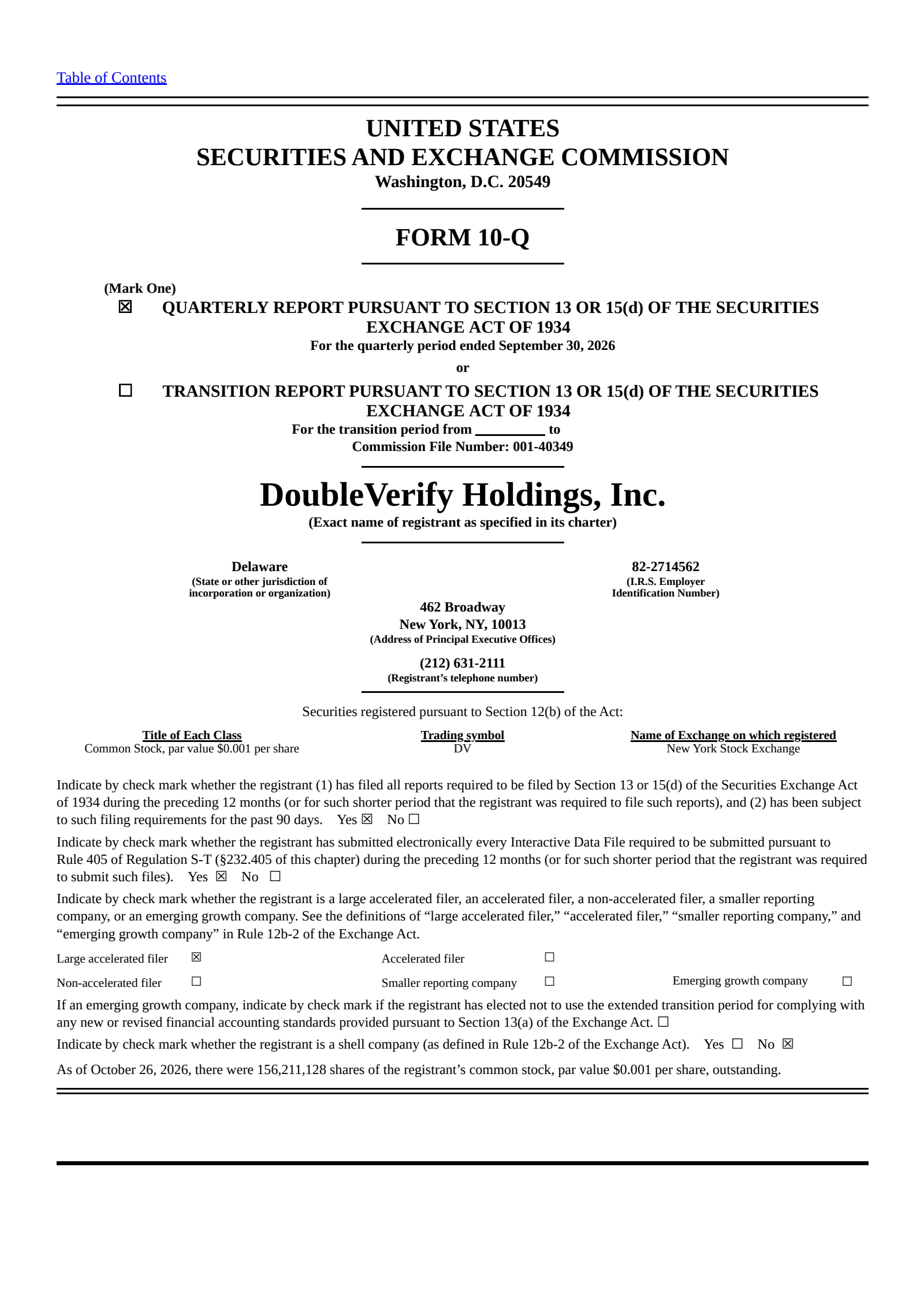 DoubleVerify's Q3 2026 Quarterly report