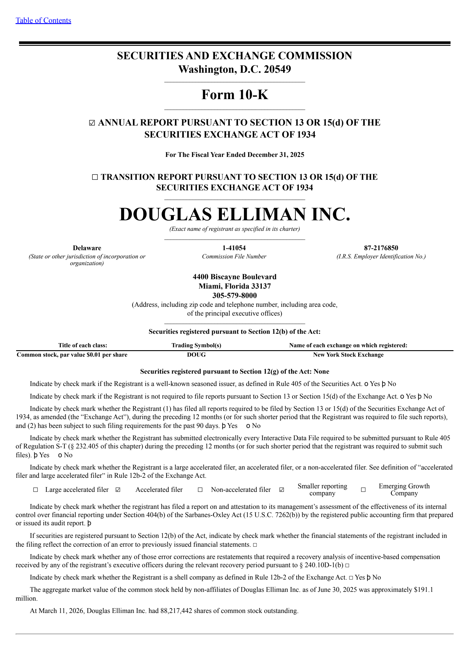 Douglas Elliman's Q4 2025 Annual report