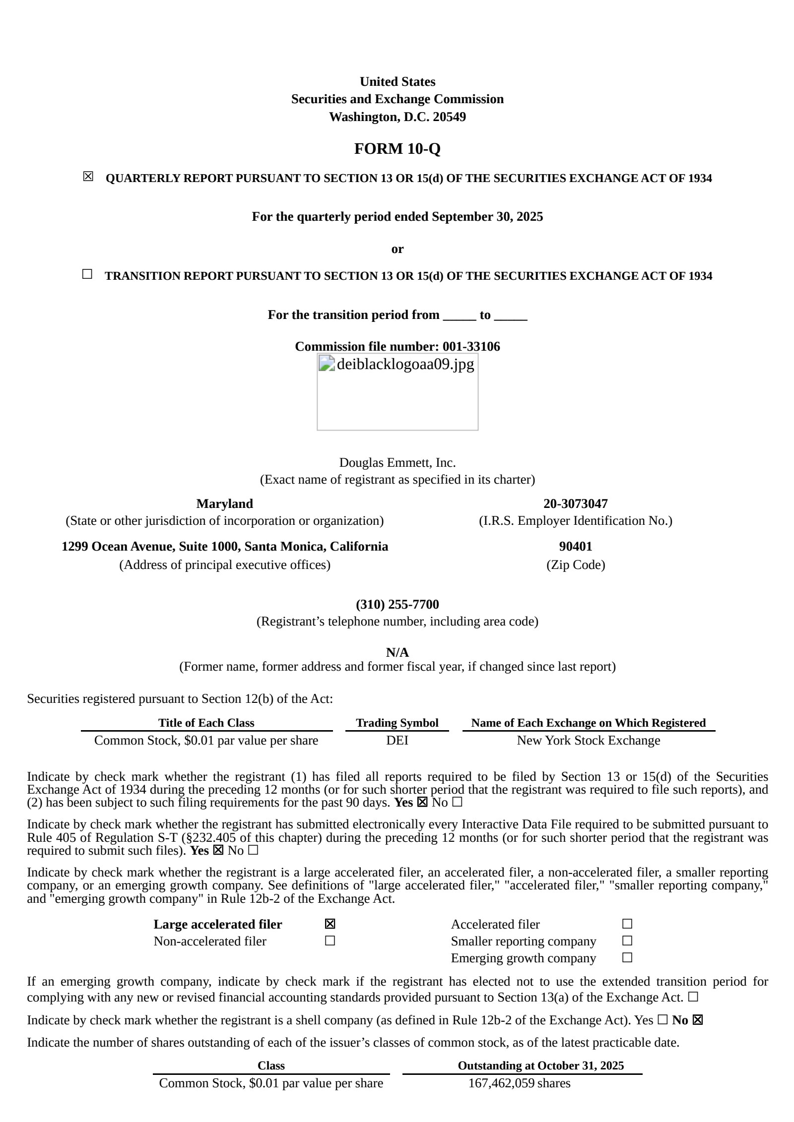 Douglas Emmett's Q3 2025 Quarterly Report