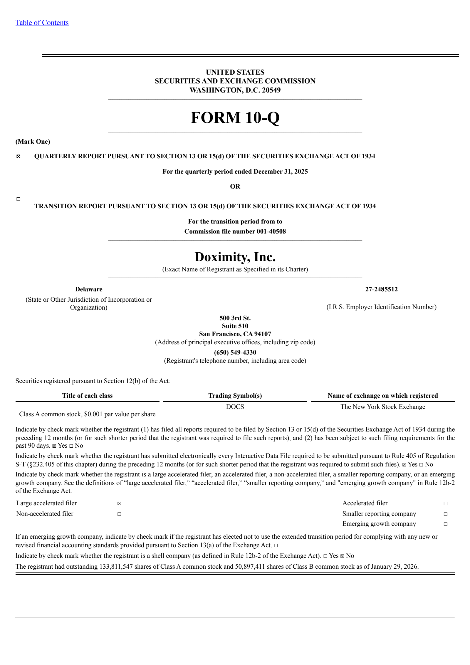 Doximity's Q3 2026 Quarterly report