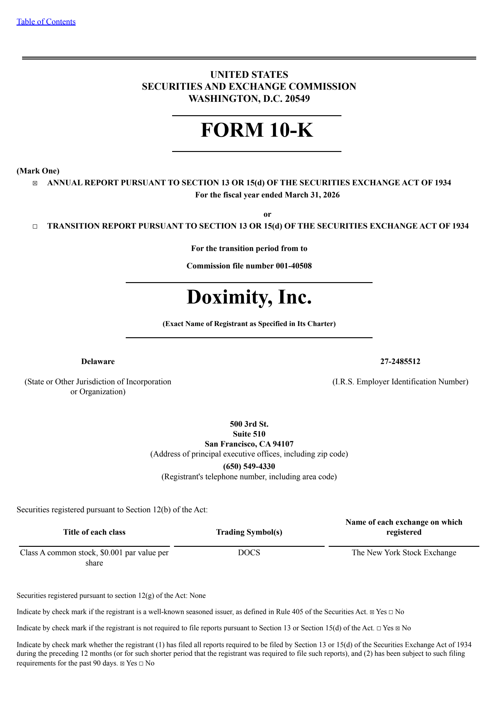 Doximity's Q4 2026 Annual report