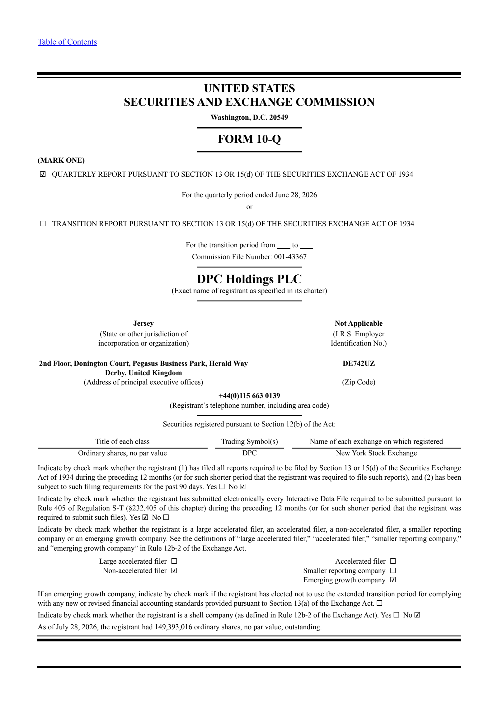 DPC's Q2 2026 Quarterly report