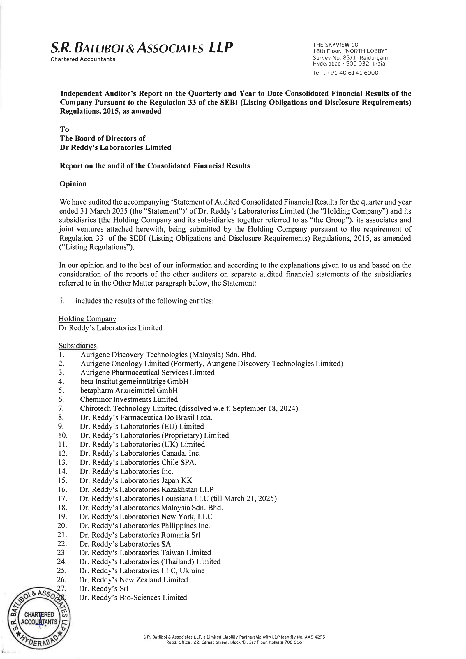 Dr. Reddy's Laboratories' Q4 24/25 Interim Report