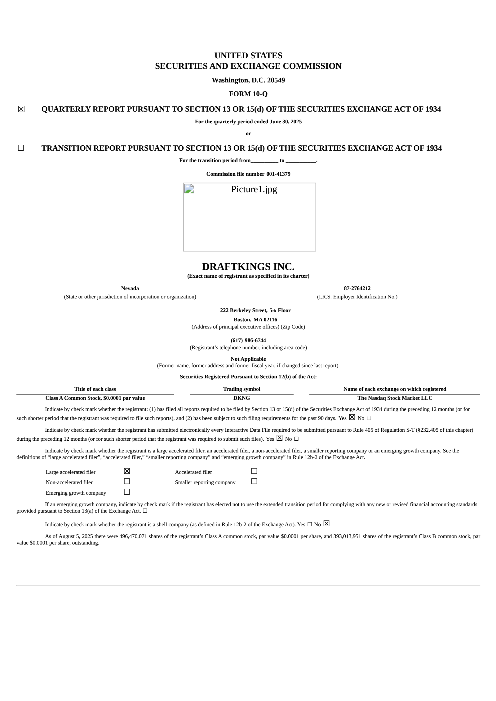 DraftKings' Q2 2025 Quarterly report