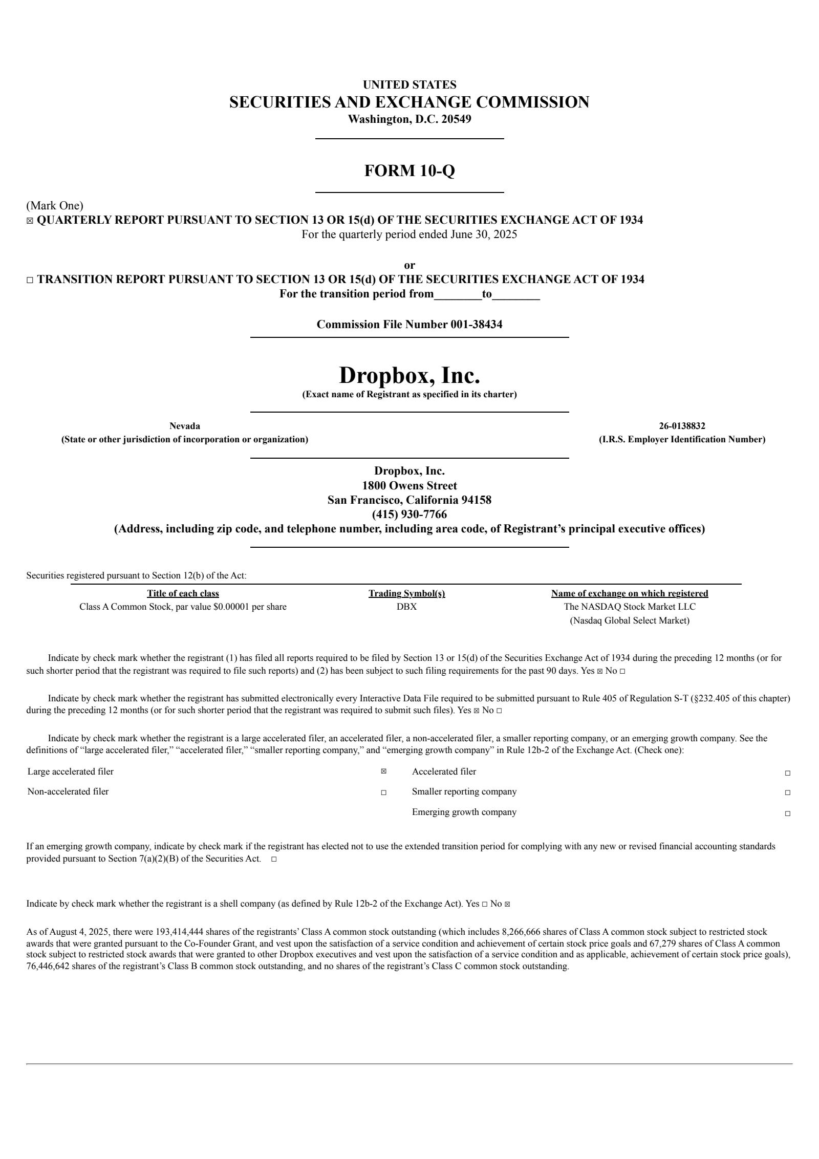 Dropbox's Q2 2025 Quarterly report