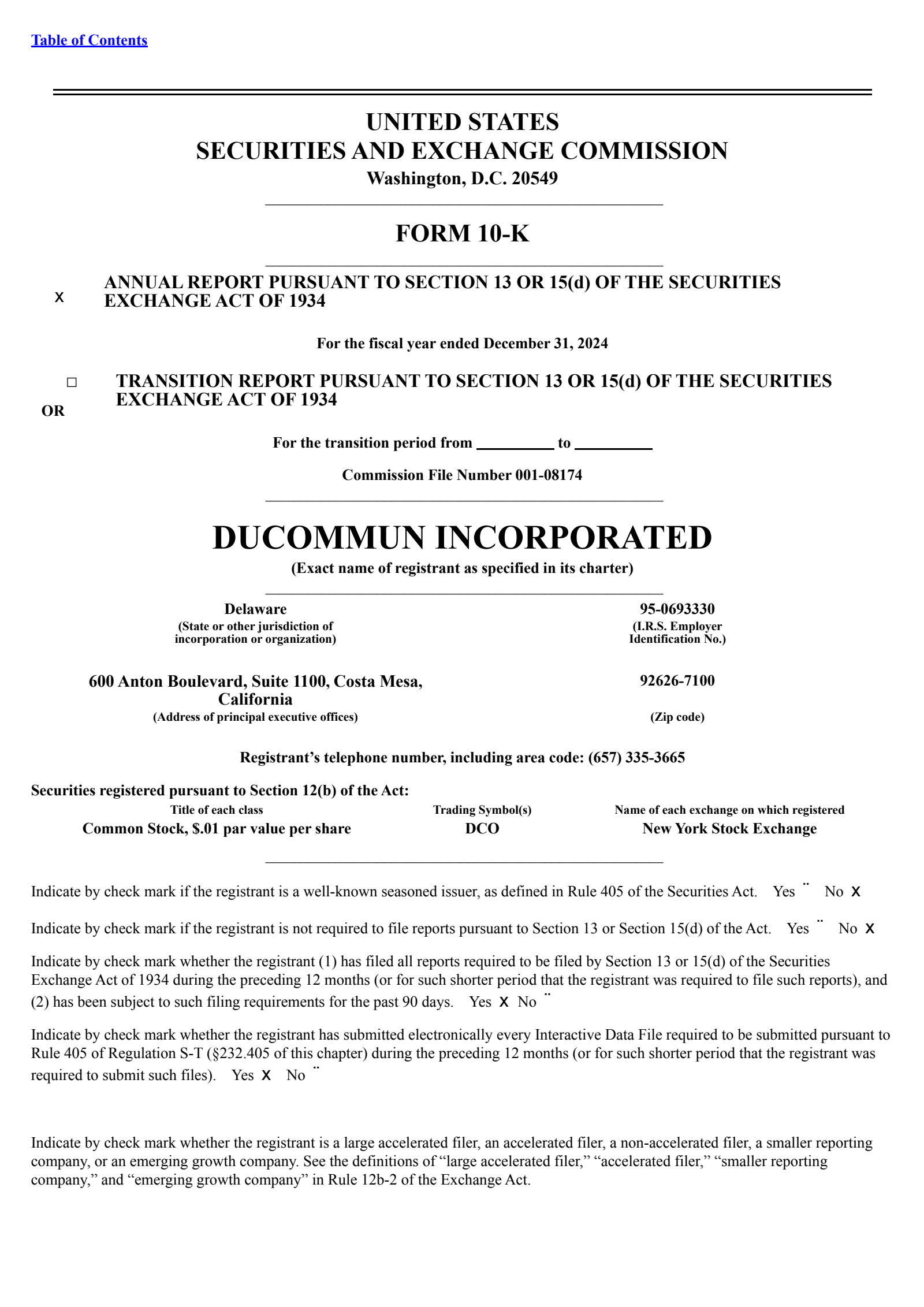 Ducommun's Q4 2024 Annual report
