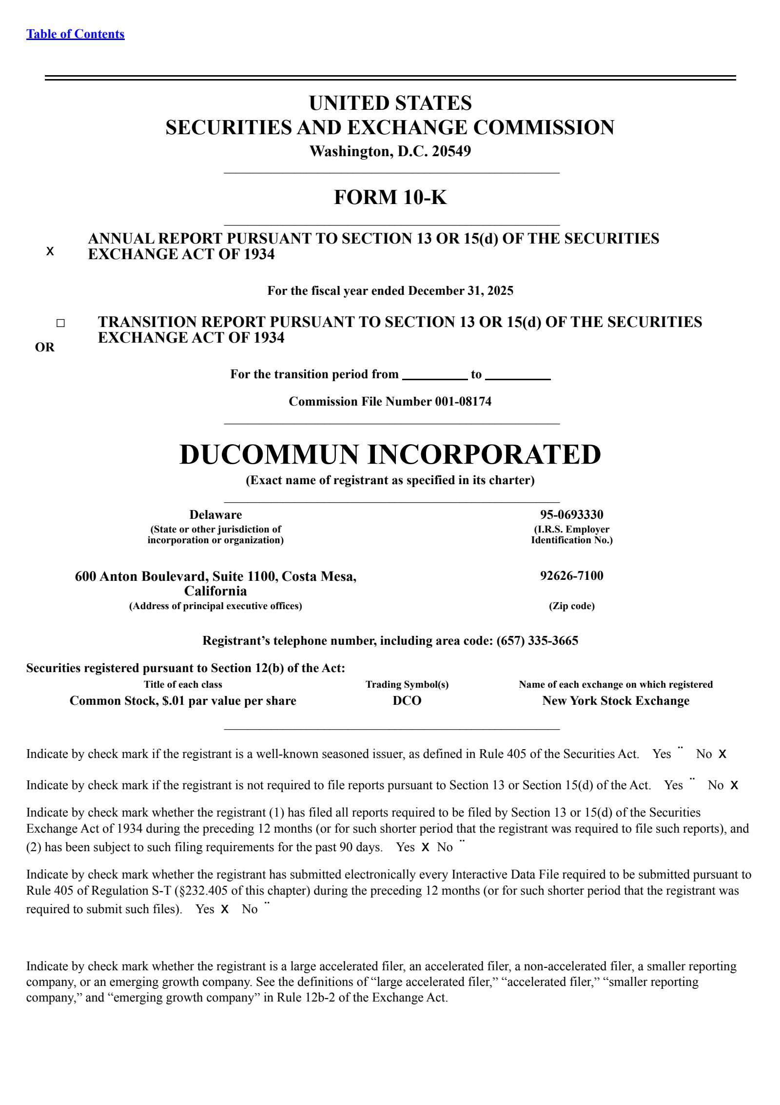 Ducommun's Q4 2025 Annual report