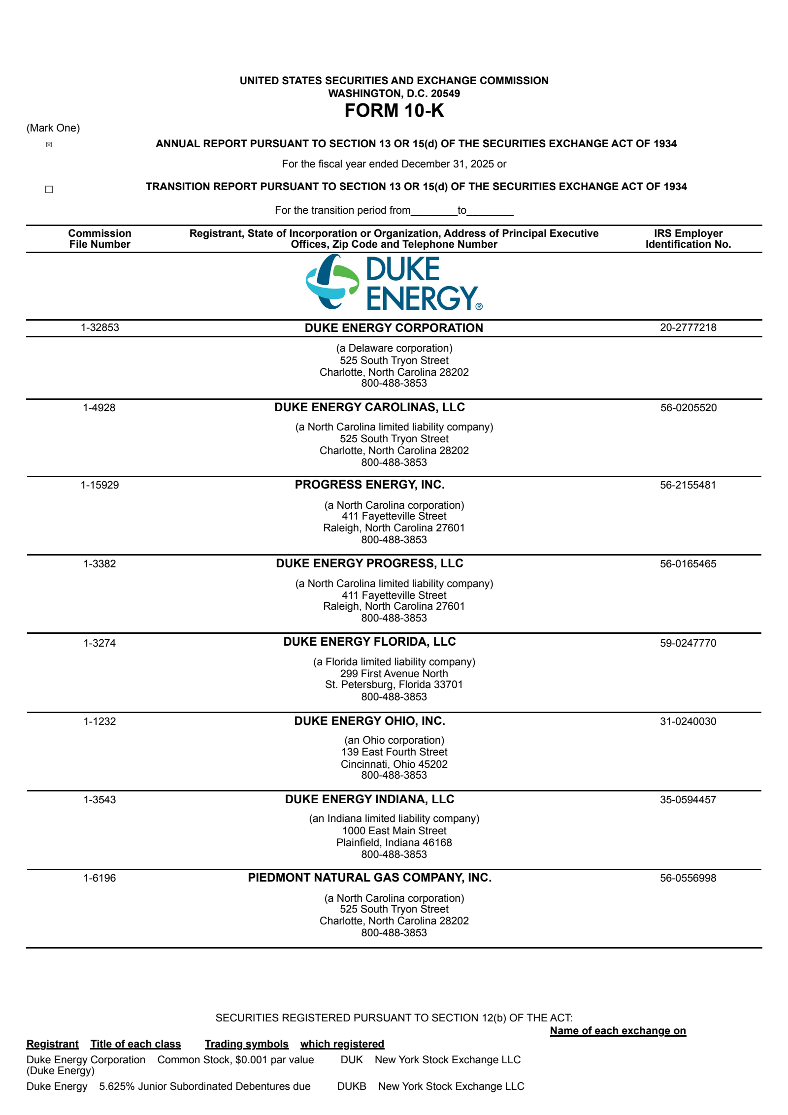 Duke Energy's Q4 2025 Annual report