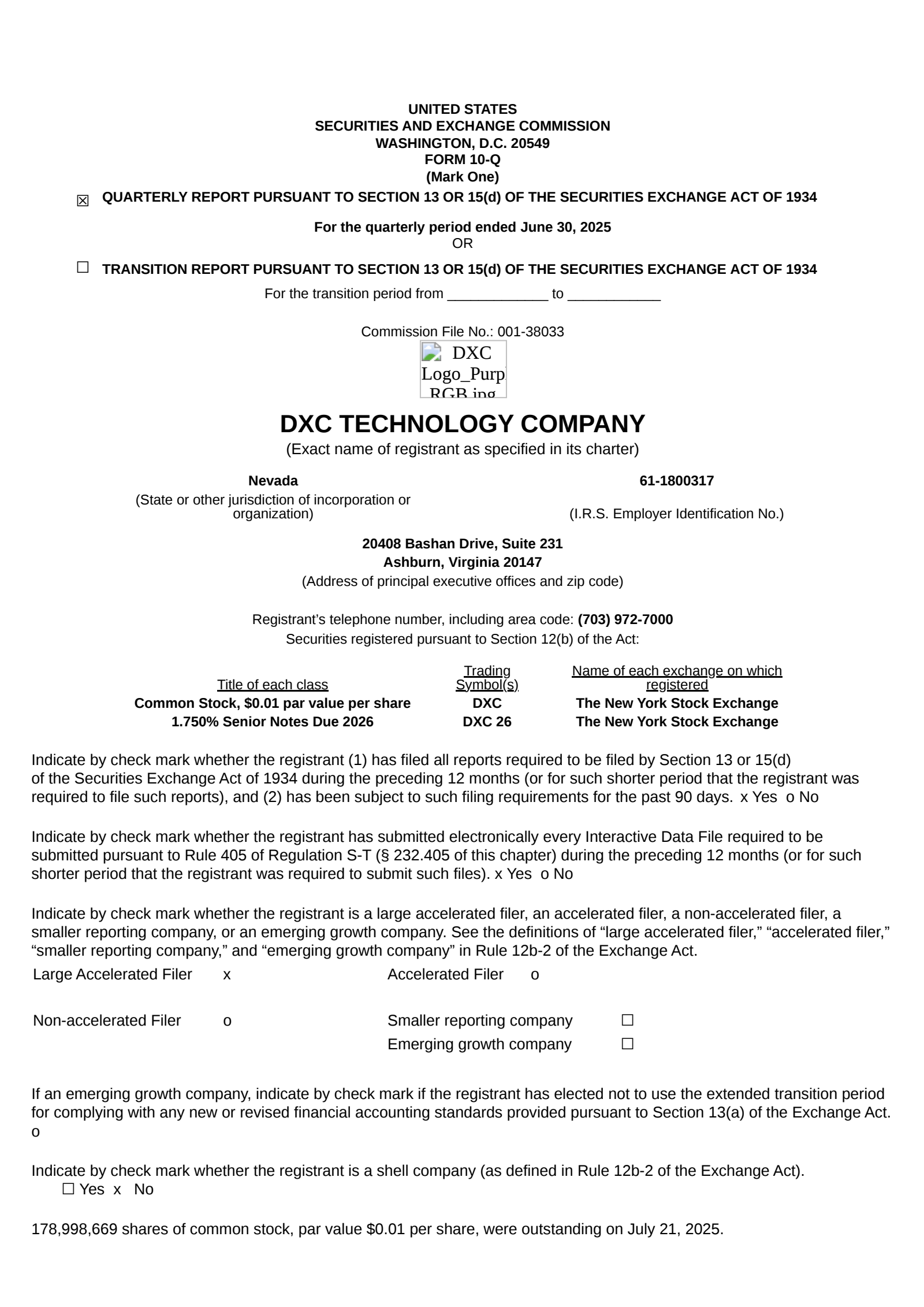 DXC Technology's Q1 2026 Quarterly report