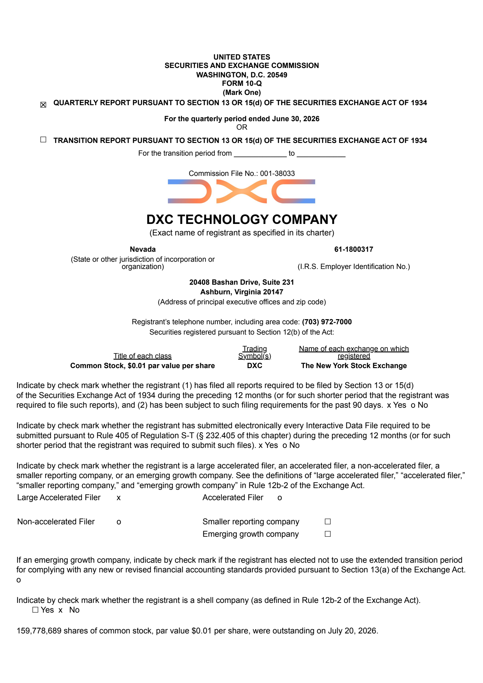 DXC Technology's Q1 2027 Quarterly report