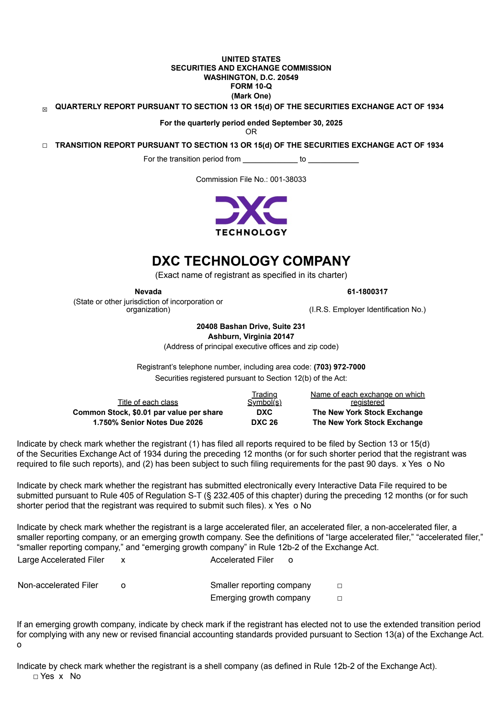 DXC Technology's Q2 2026 Quarterly Report