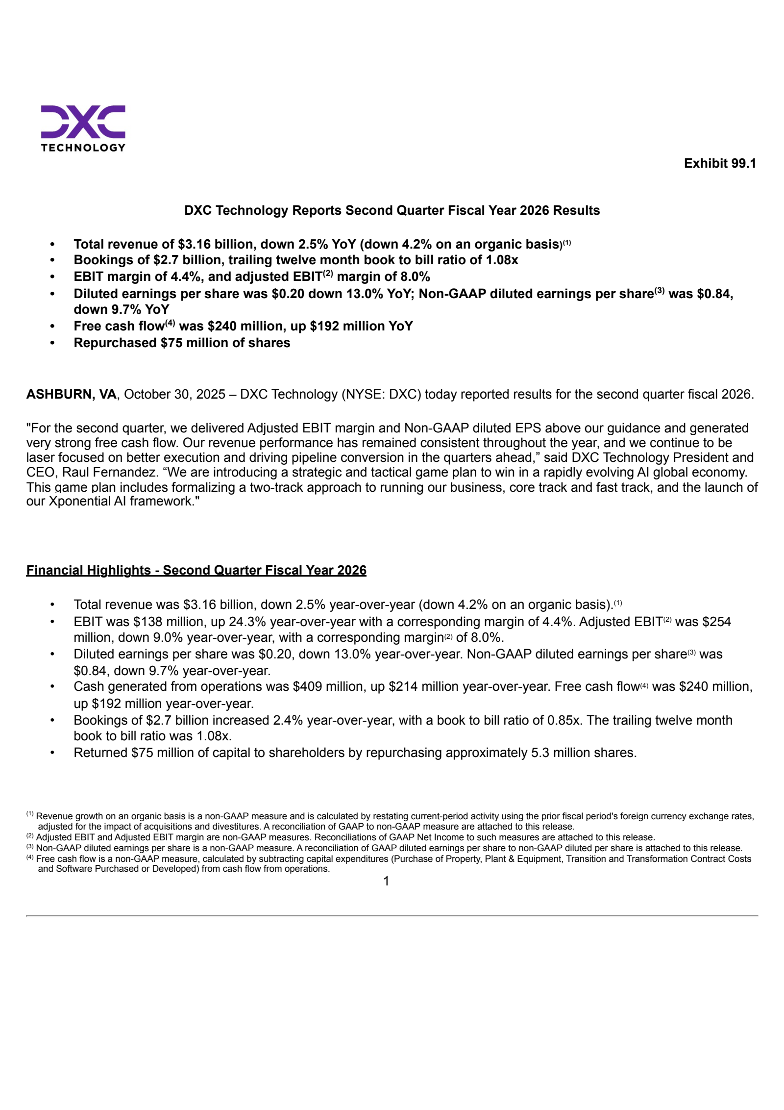 DXC Technology's Q2 2026 Earnings Release