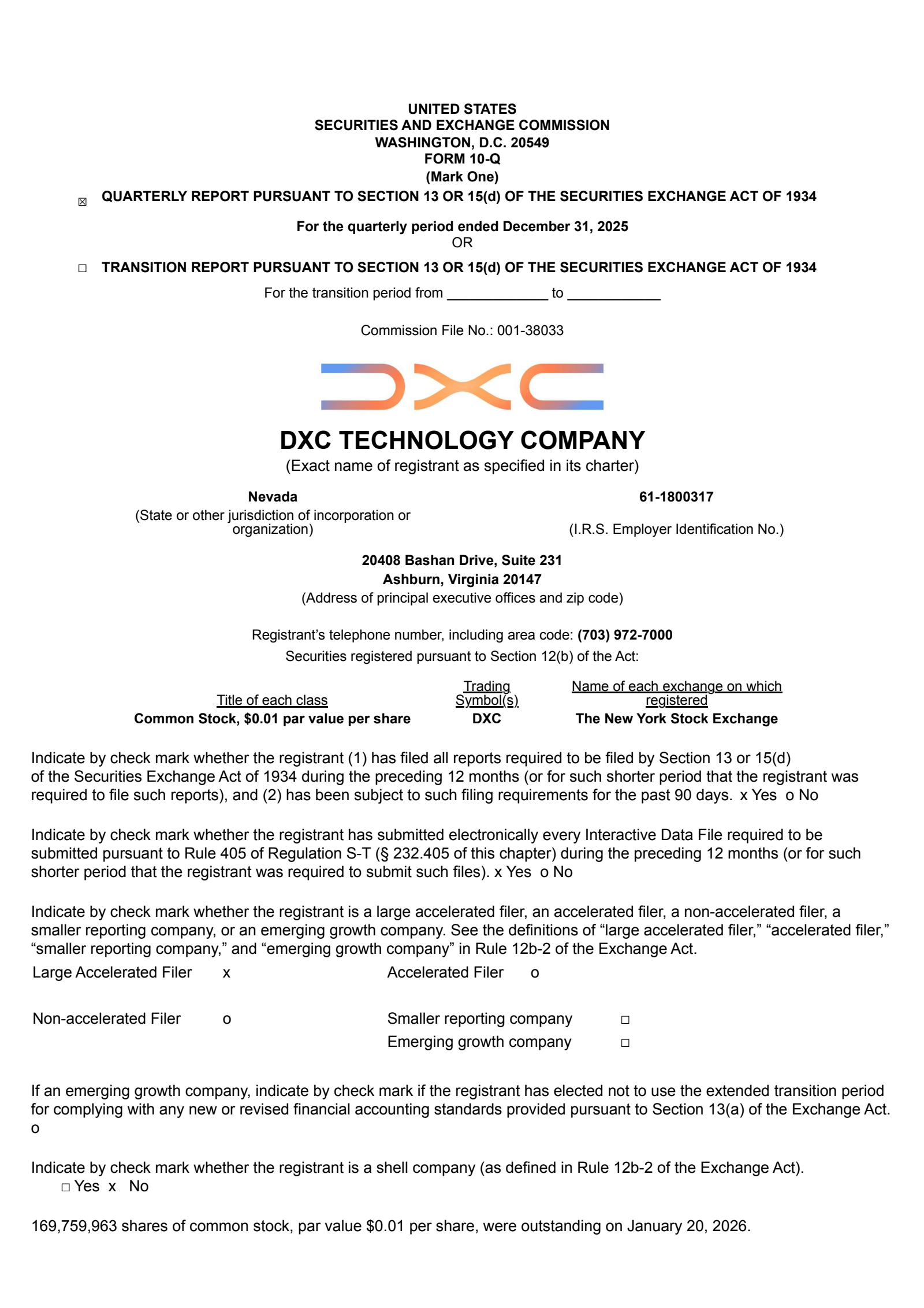 DXC Technology's Q3 2026 Quarterly report