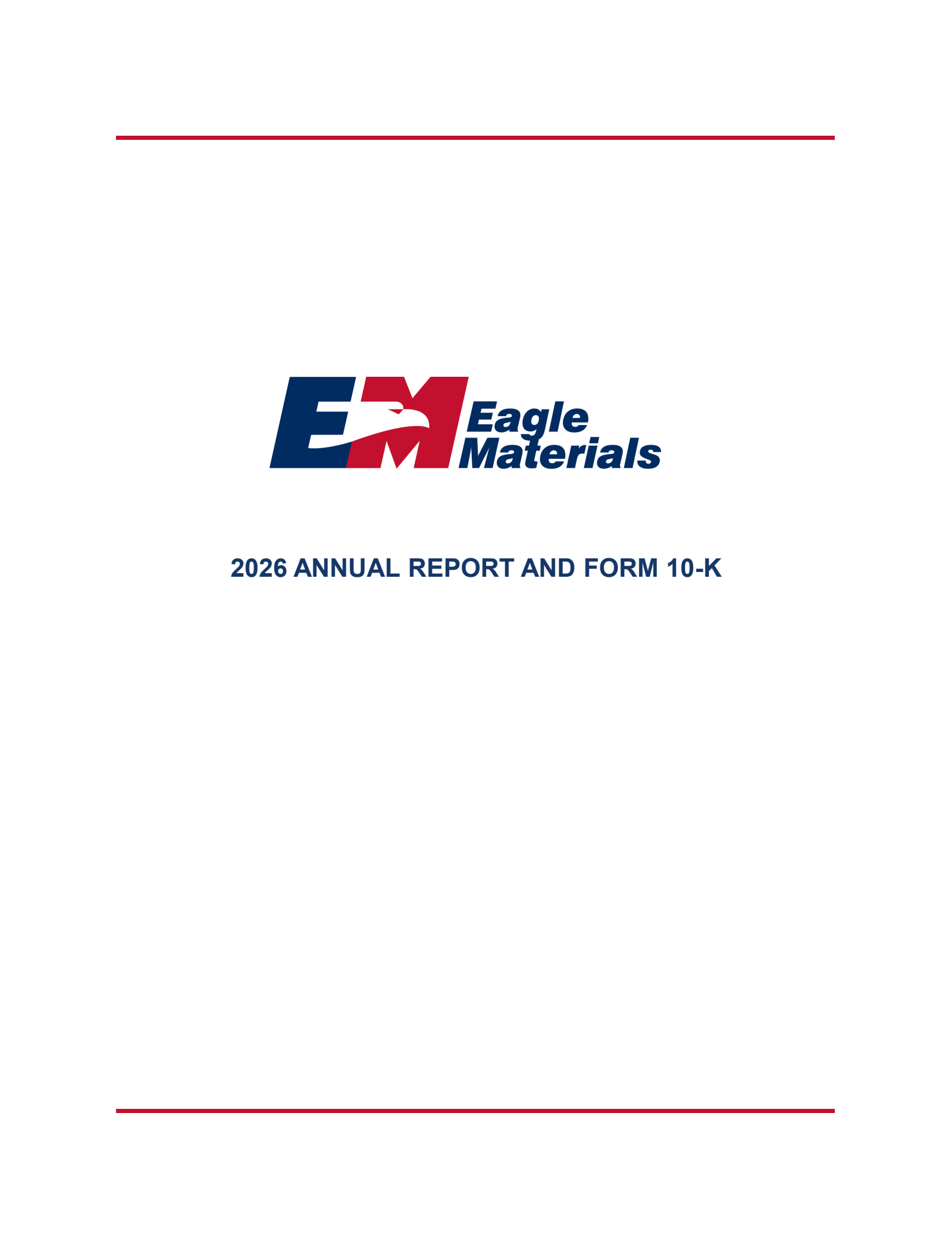 Eagle Materials' Q4 2026 Annual report