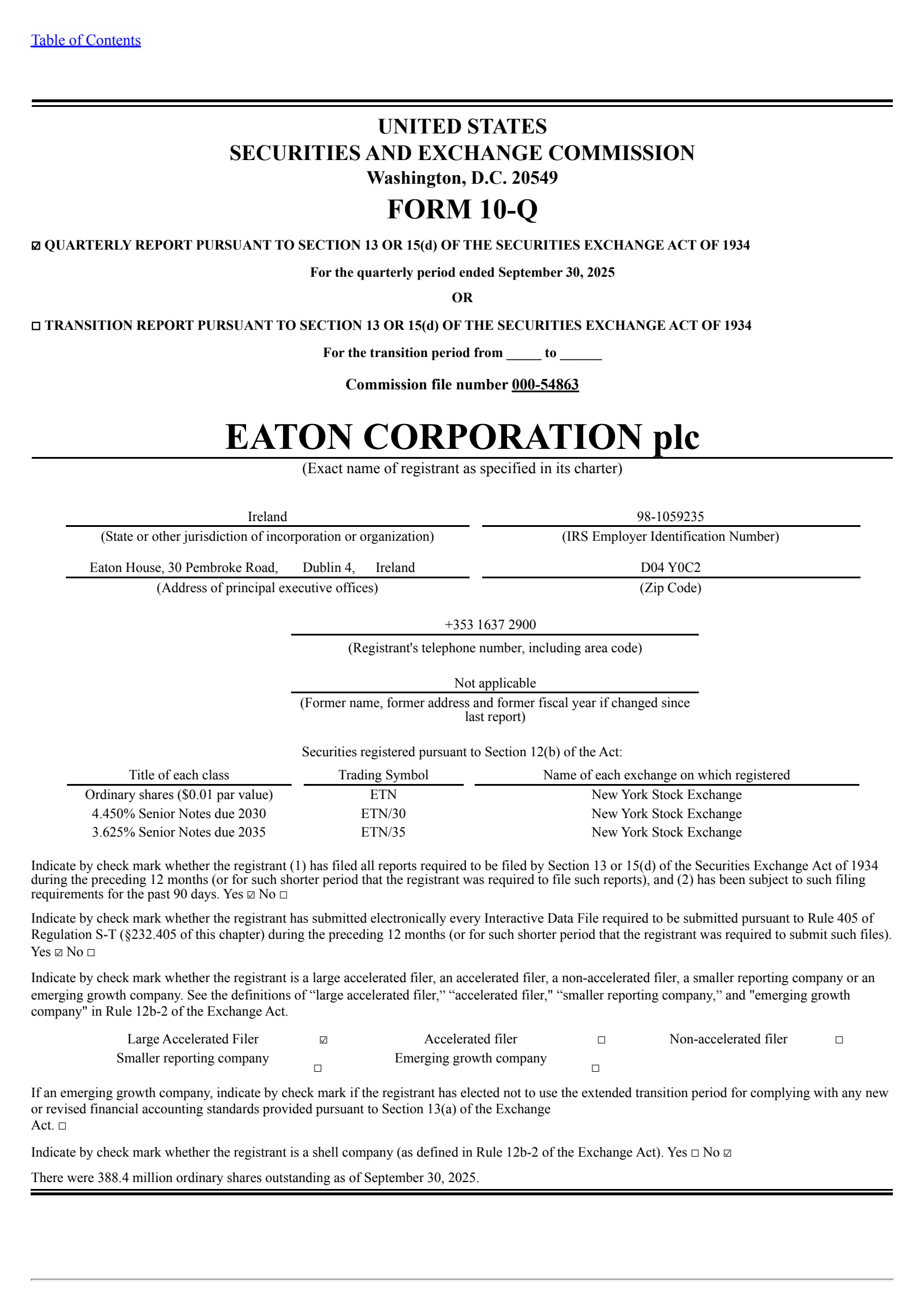 Eaton's Q3 2025 Quarterly Report