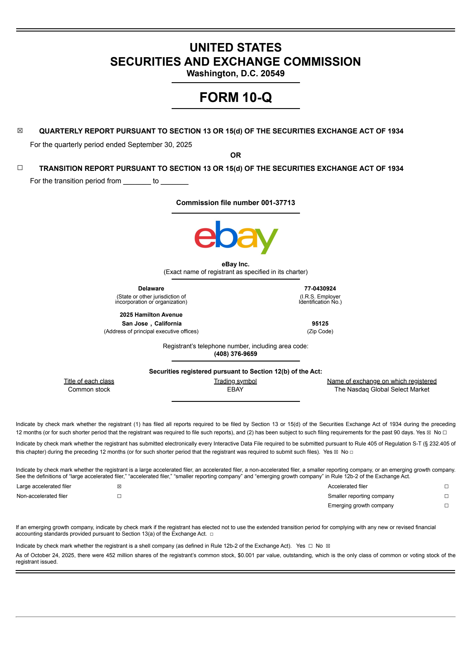eBay's Q3 2025 Quarterly Report