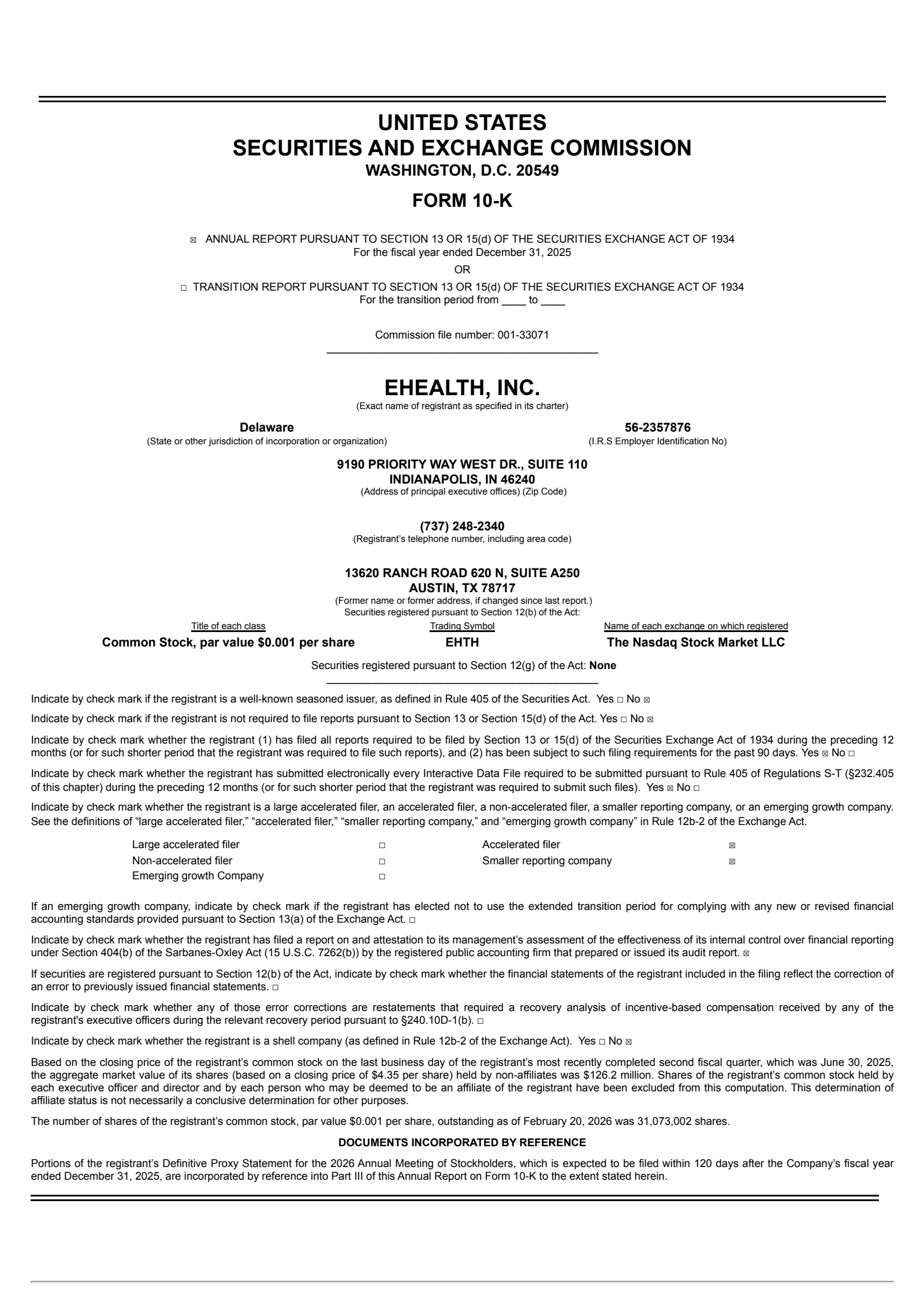 eHealth's Q4 2025 Annual report