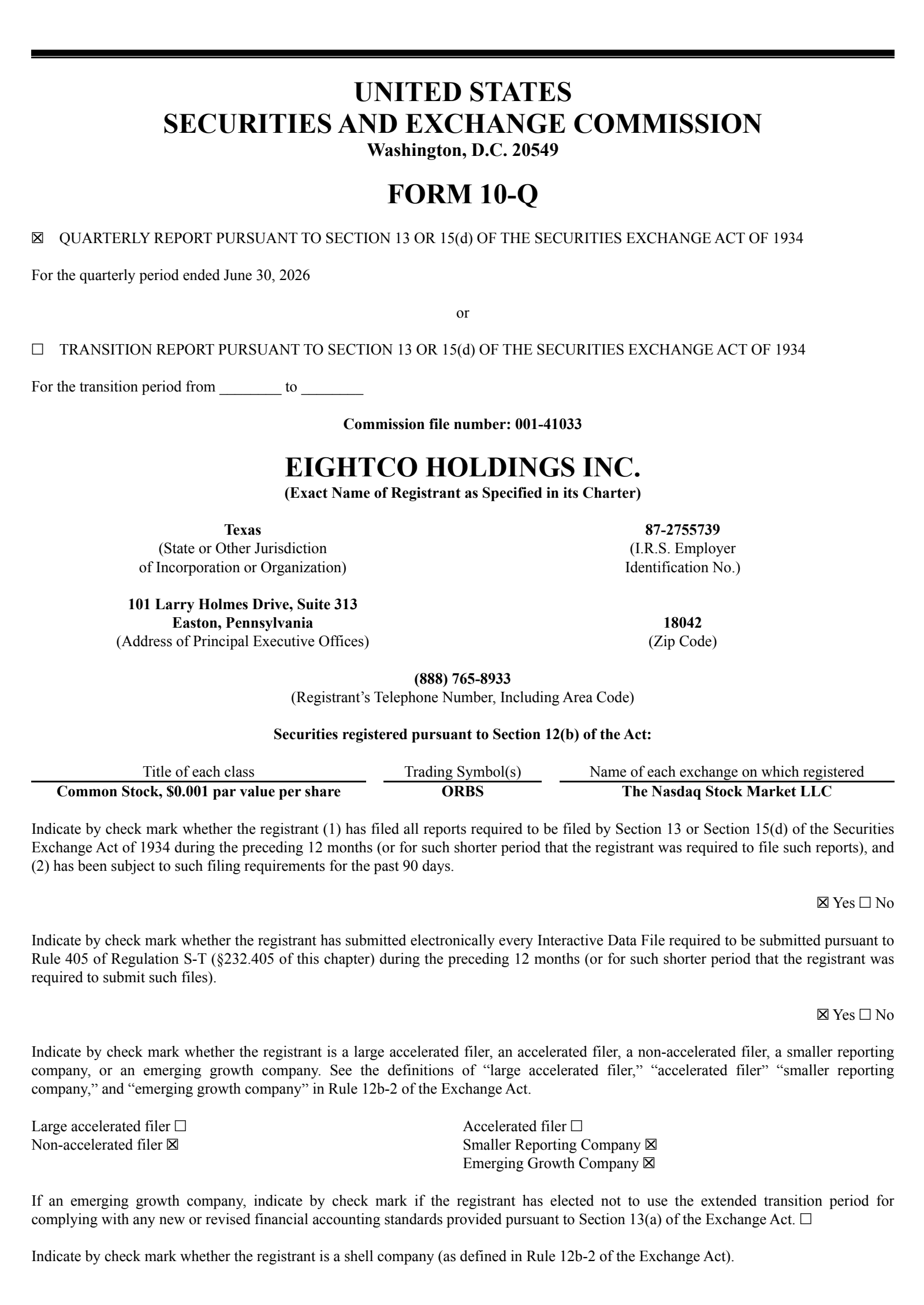 Eightco's Q2 2026 Quarterly report