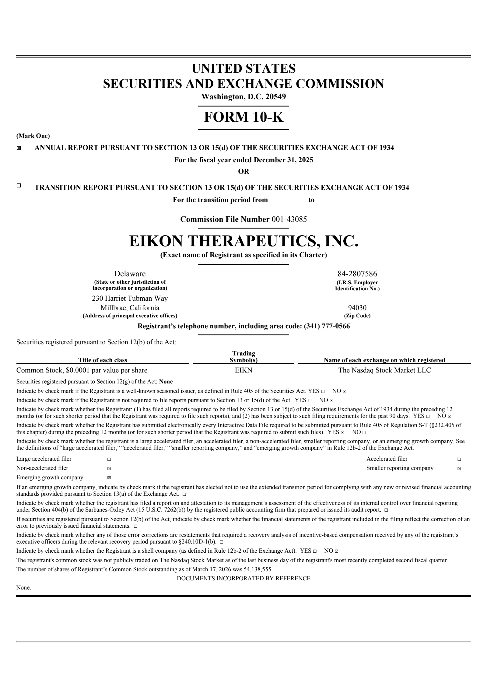 EIKN's Q4 2025 Annual report