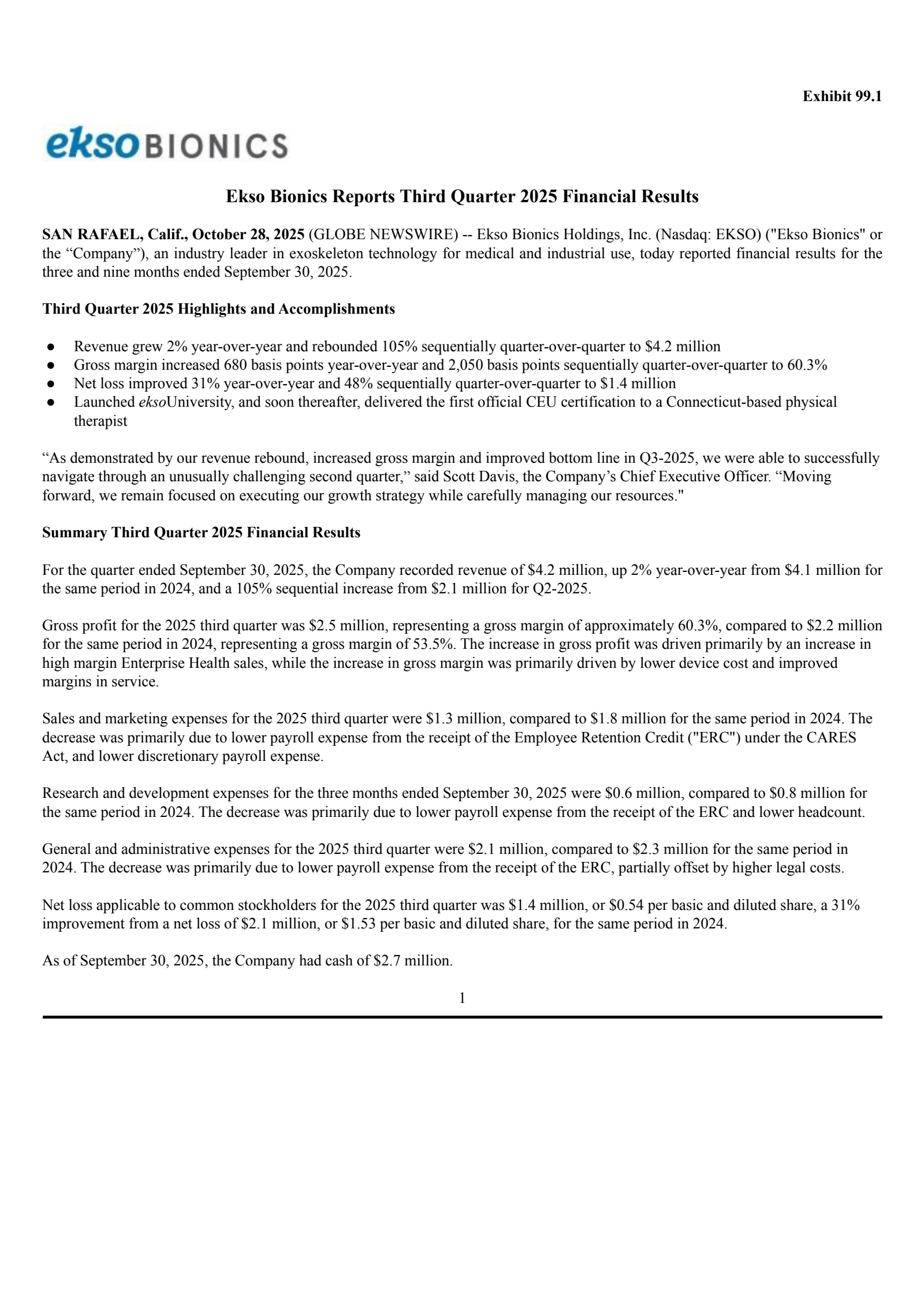 ChronoScale Corporation Common Stock's Q3 2025 Earnings Release