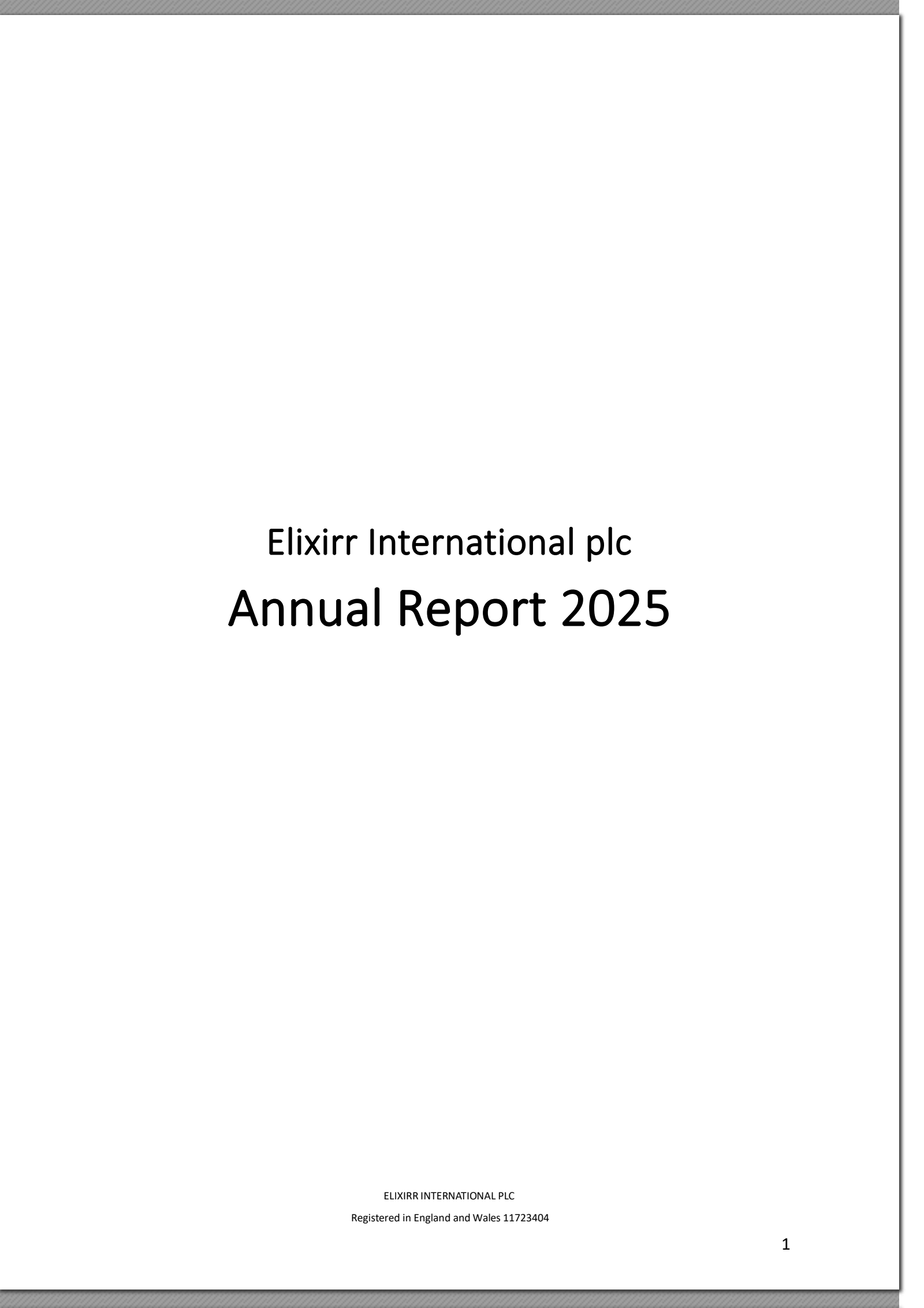 Elixirr International's H2 2025 Annual report