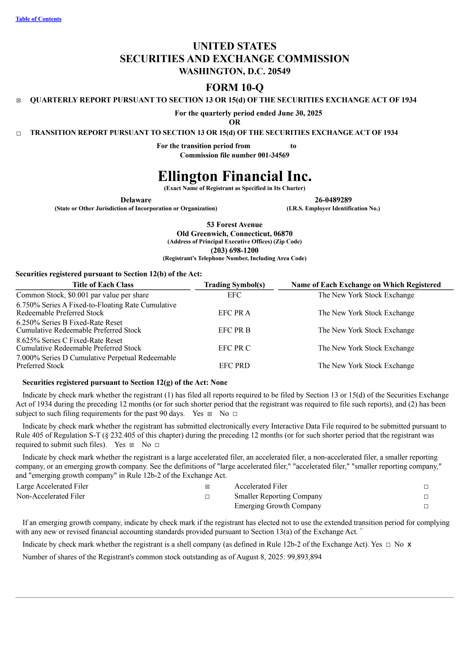 Ellington Financial's Q2 2025 Quarterly report