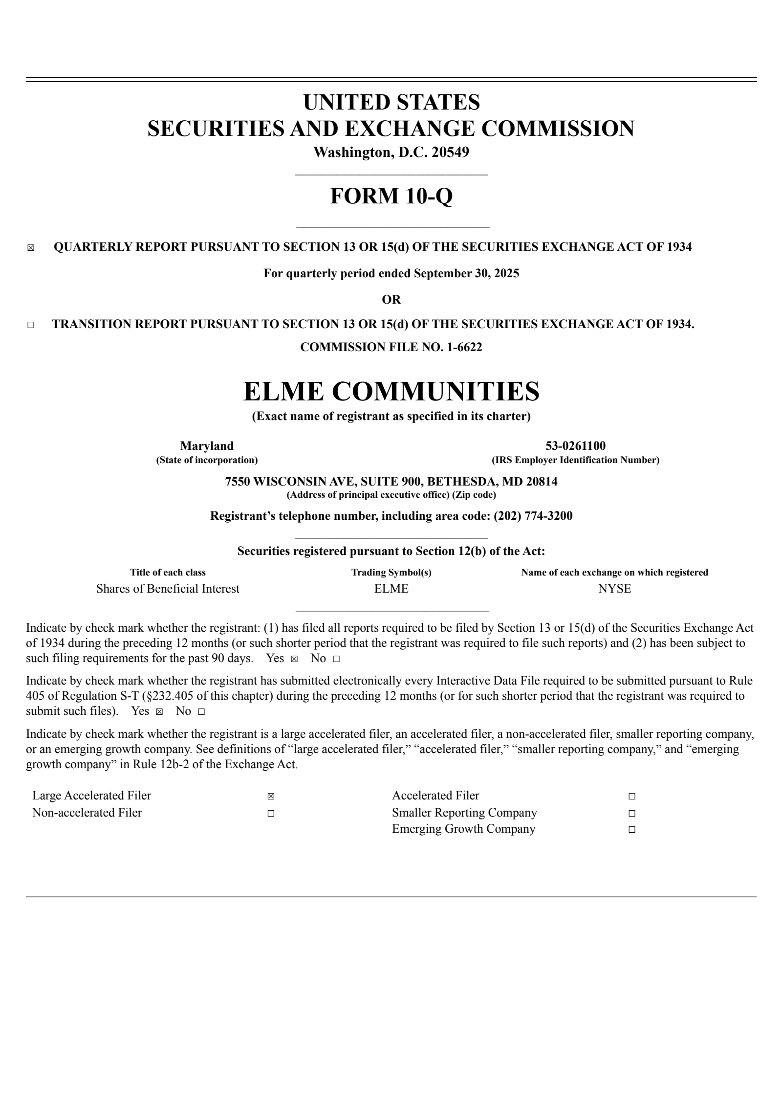 Elme Communities' Q3 2025 Quarterly Report