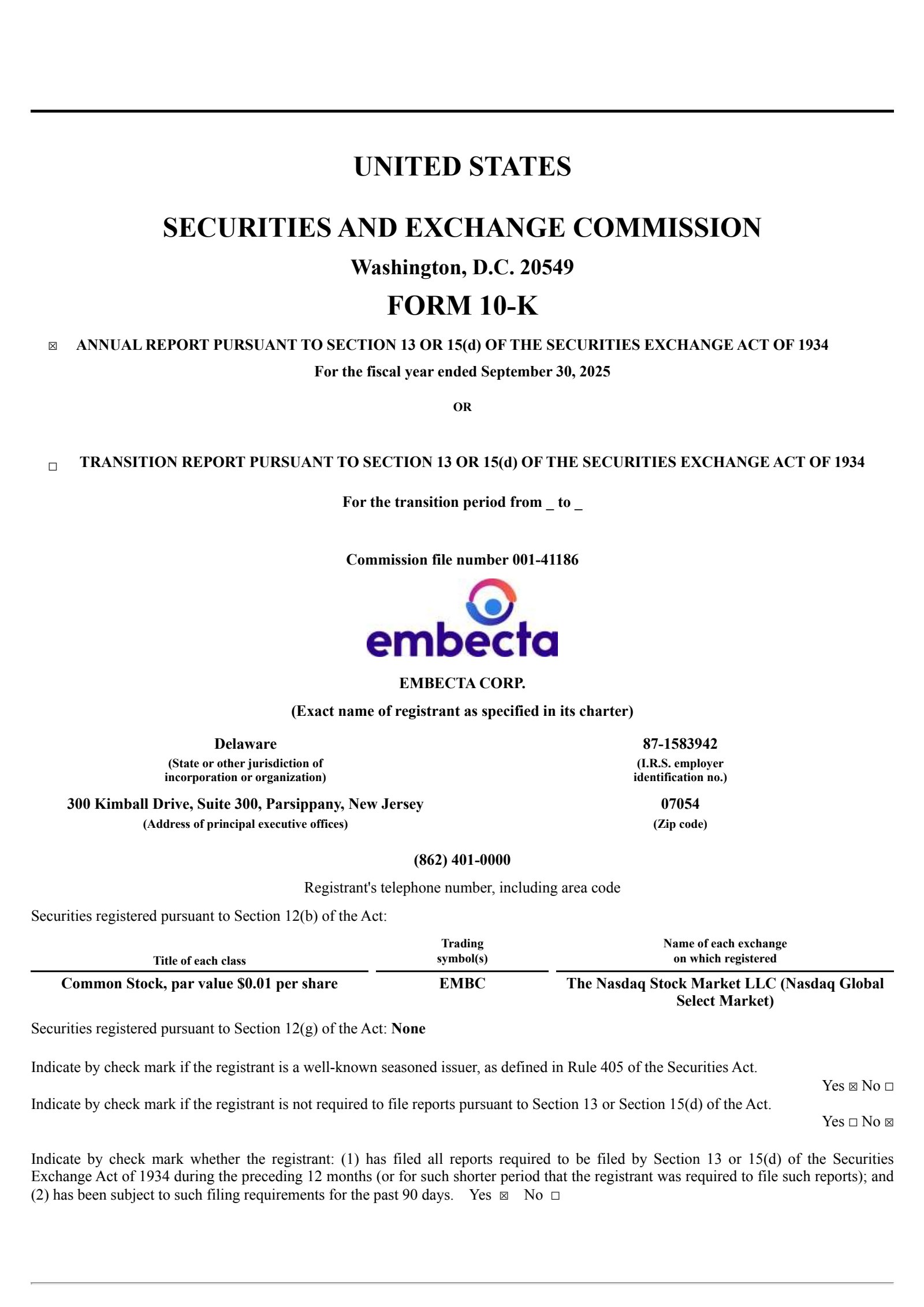 Embecta's Q4 2025 Annual Report