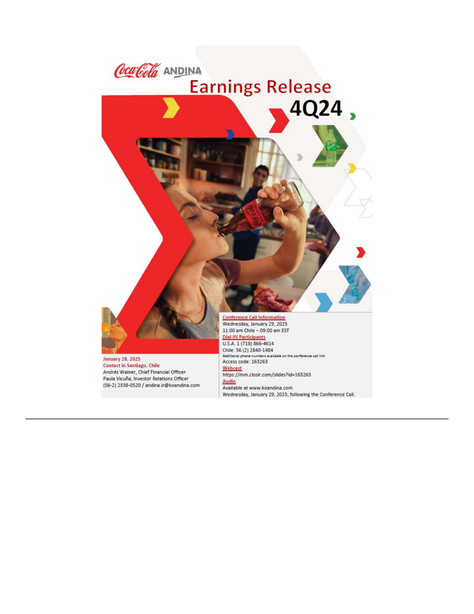 Embotelladora Andina's Q4 2024 Press Release