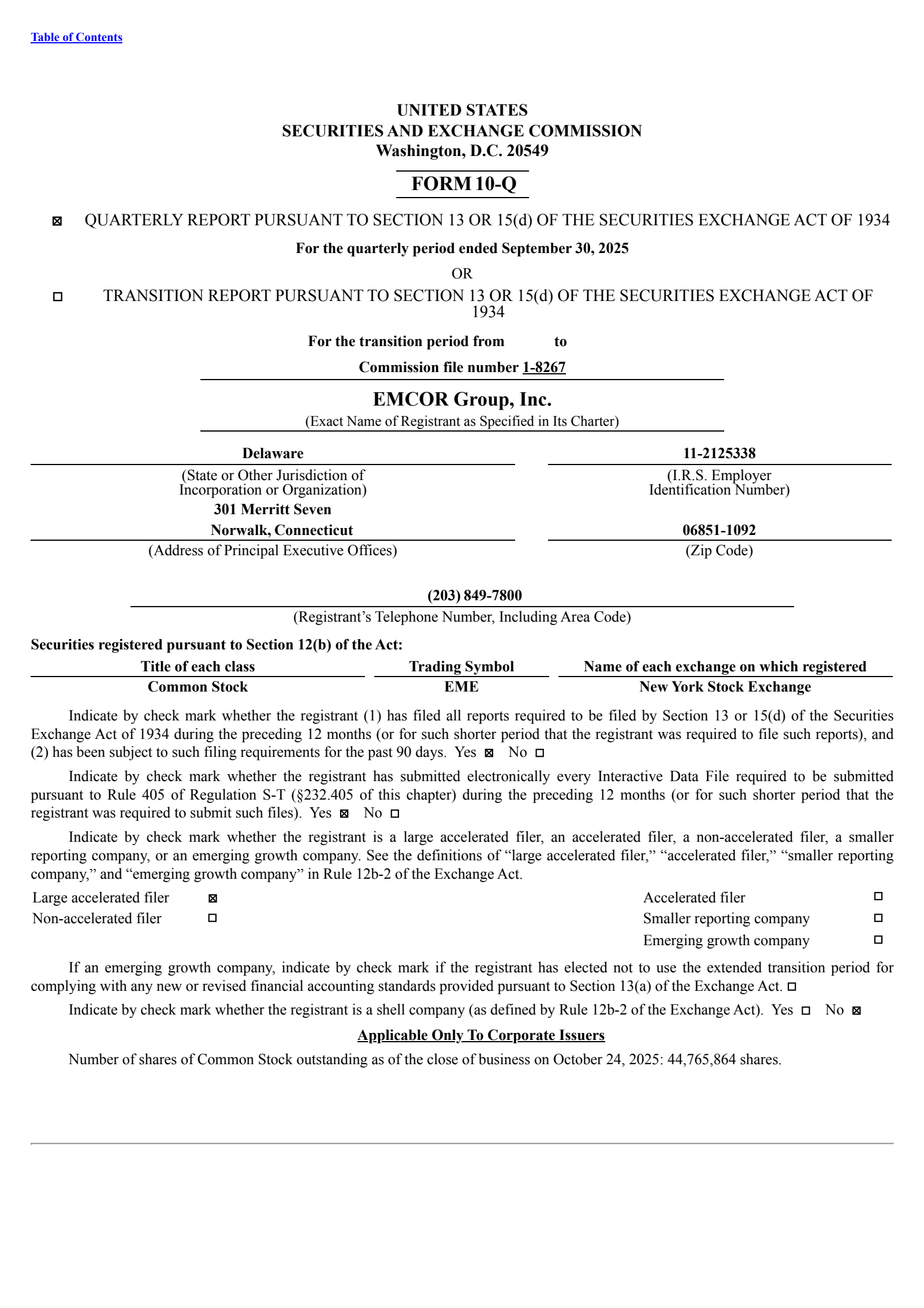 EMCOR Group's Q3 2025 Quarterly Report