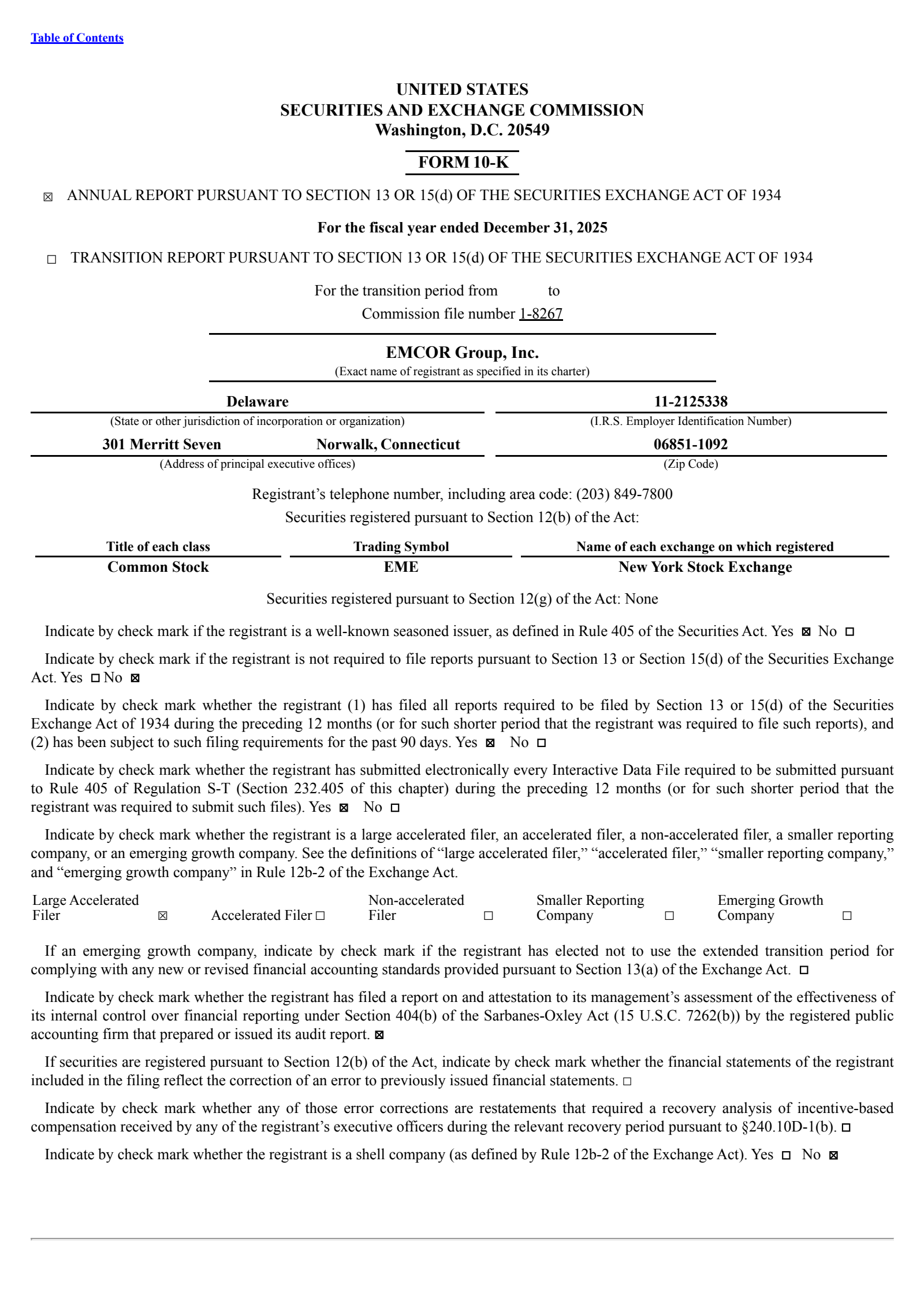 EMCOR Group's Q4 2025 Annual report