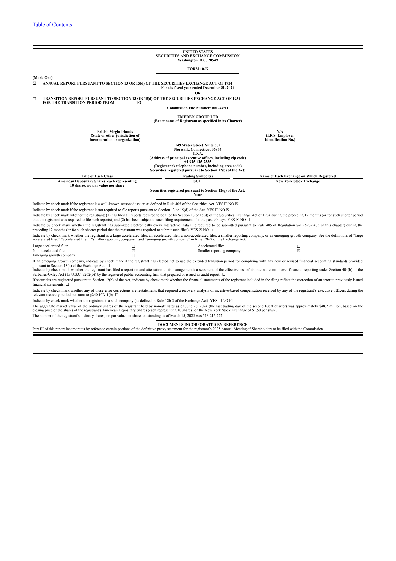 Emeren Group's Q4 2024 Annual Report