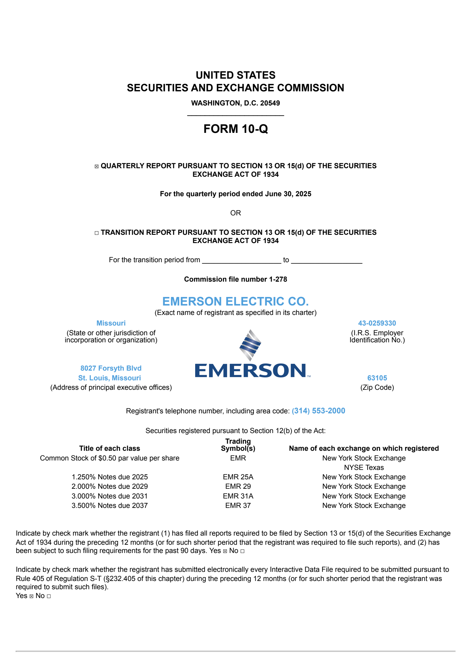 Emerson Electric's Q3 2025 Quarterly report