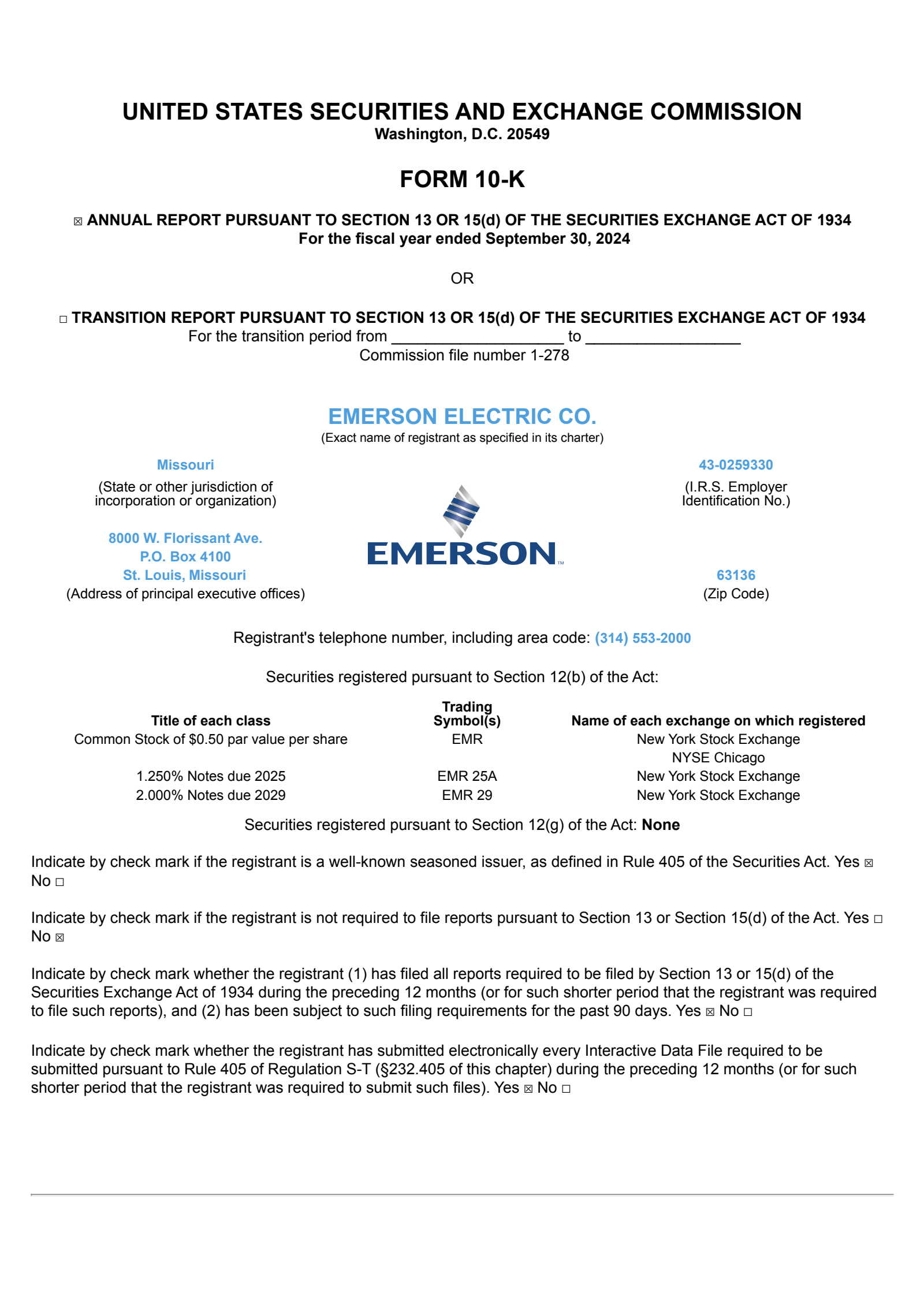 Emerson Electric's Q4 2024 Annual report