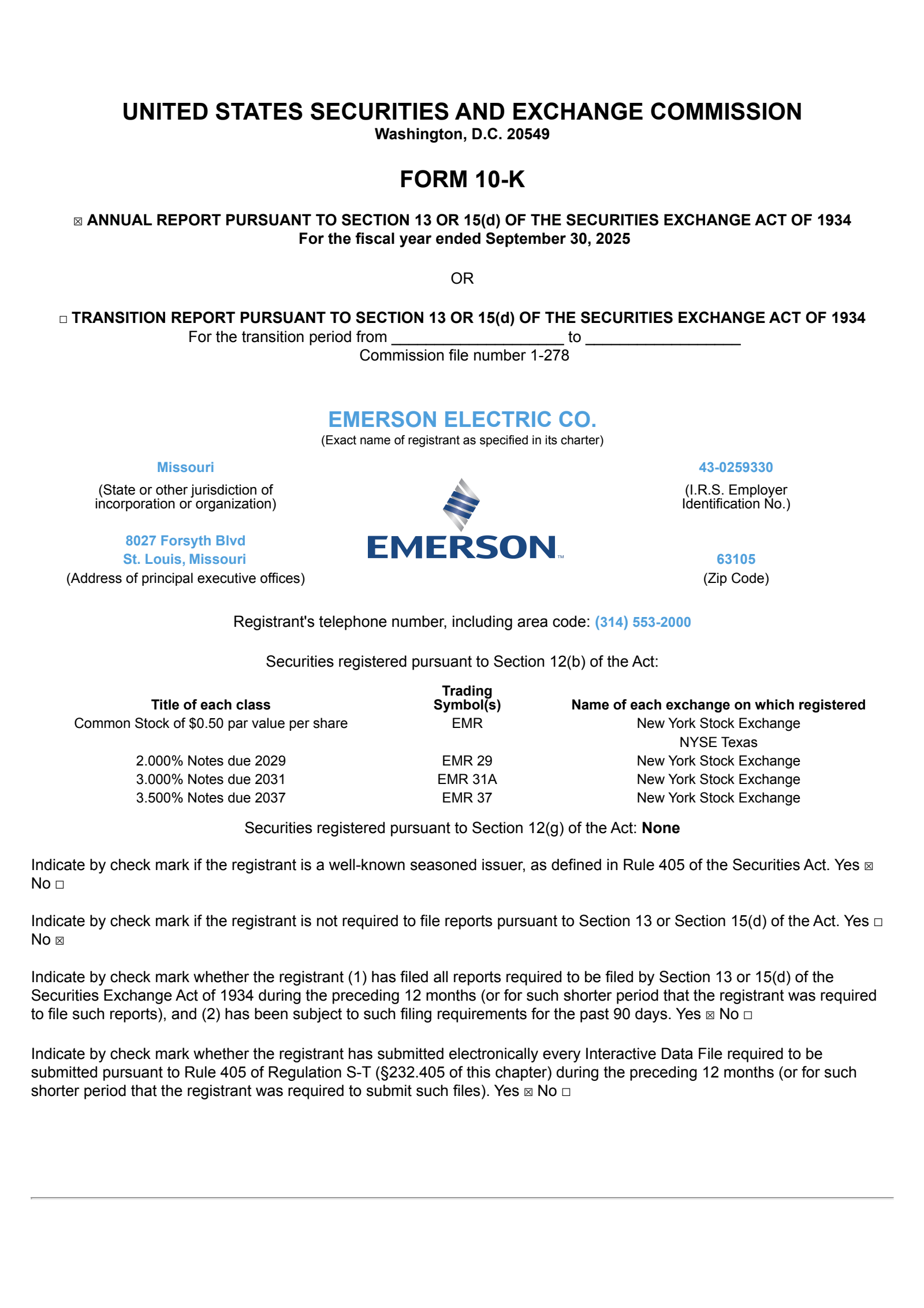 Emerson Electric's Q4 2025 Annual Report